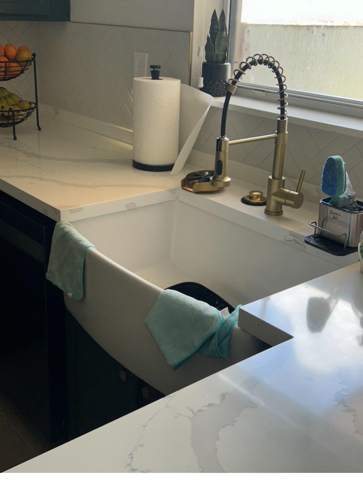 Lordear White Farmhouse Sink 33 Inch Apron Front Reversible Solid Fireclay 33x20x10 Farm House Farmers Farm Style Sinks customer photo 2