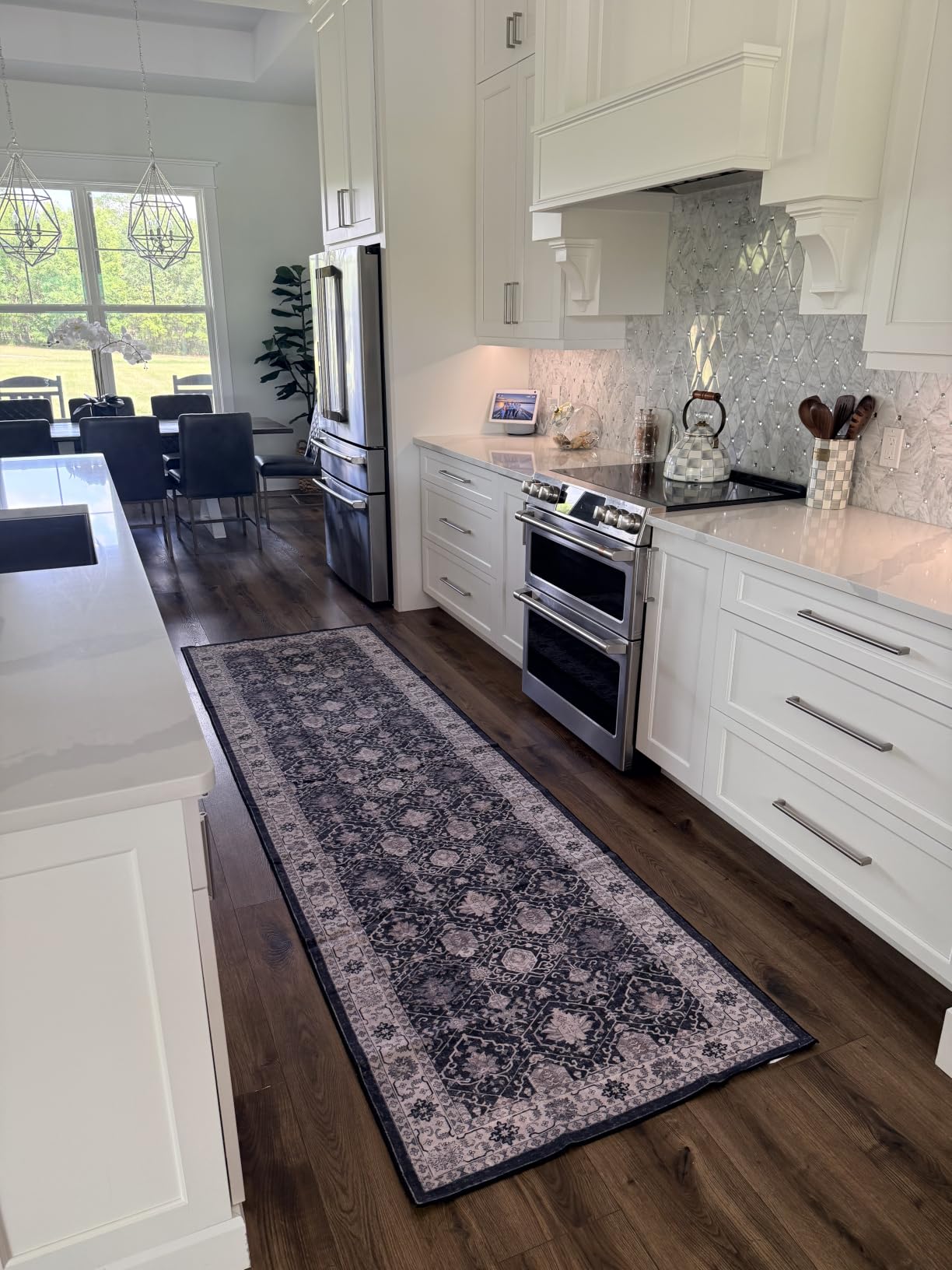 10x14 Washable Vintage Area Rug - Large Rugs for Living Room Soft Stain Resistant Carpet with Non-Slip Backing Low Pile Water Resistant Rug for King Size Bed Pet Friendly Home Decor Mat(10x14 Beige) customer photo 2