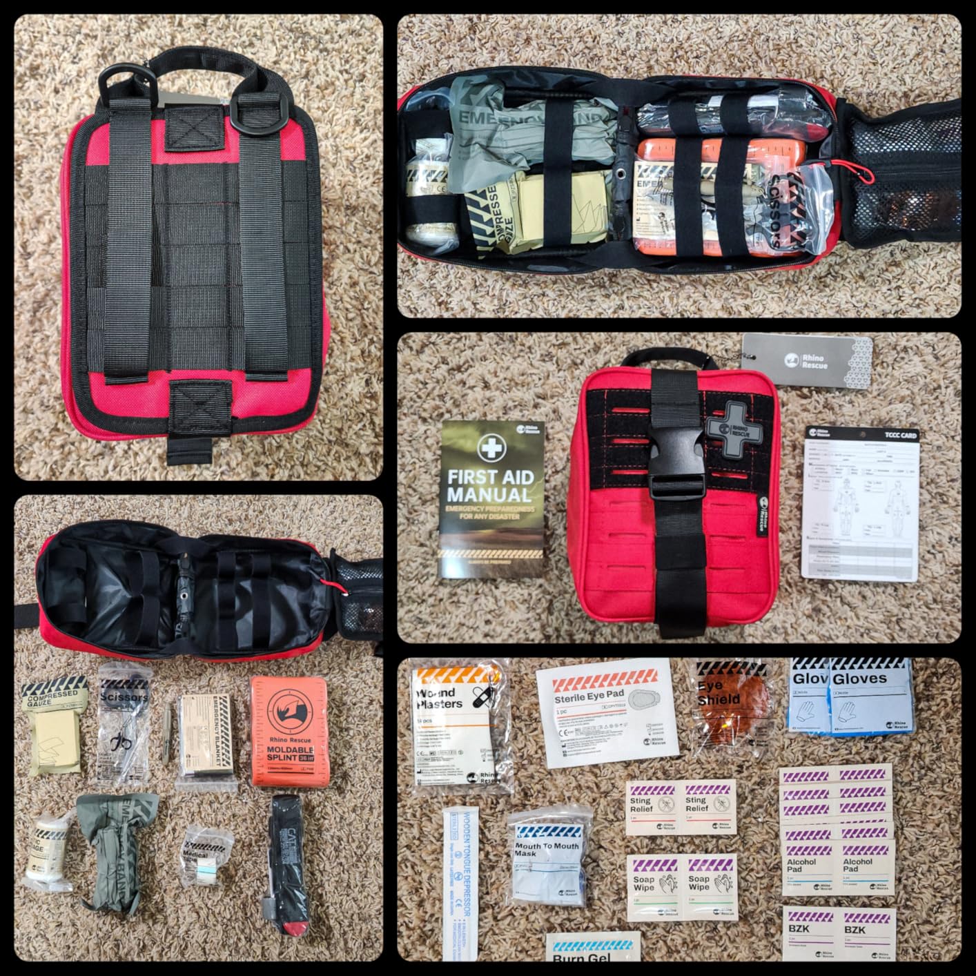 RHINO RESCUE IFAK Trauma Kit Standard with CAT Tourniquet Black | Military-Grade, Massive Bleeding Control, Tactical Molle Pouch, Professional First Aid Kit, HSA/FSA Approved customer photo 1