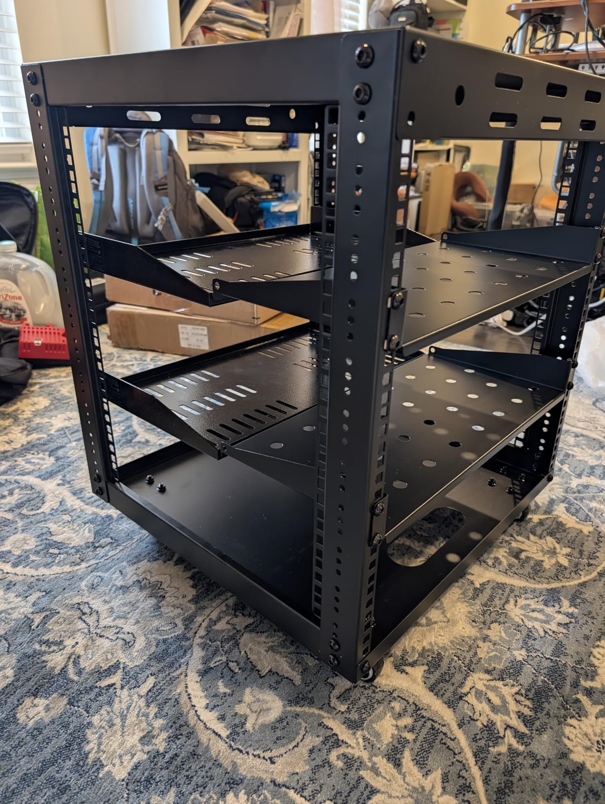 20U Server Rack w/ 2 Racks, Versatile Open Frame IT Rack | Wall-Mount AV Rack w/ Top & Bottom Panels, Hook and Loop Straps for 19