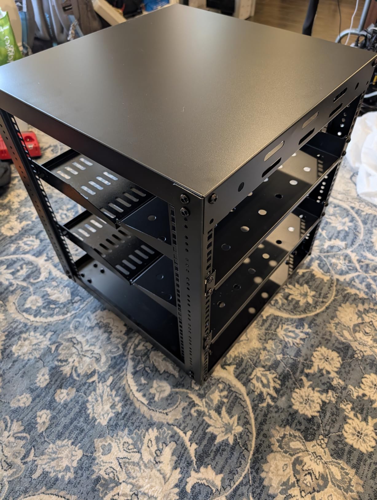 20U Server Rack w/ 2 Racks, Versatile Open Frame IT Rack | Wall-Mount AV Rack w/ Top & Bottom Panels, Hook and Loop Straps for 19