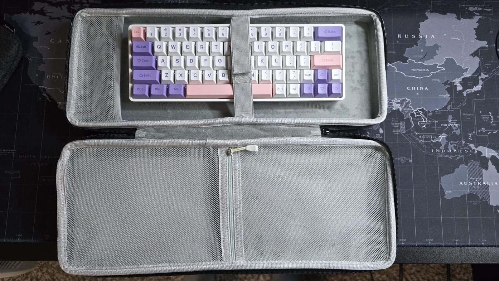 75% 84-Key Keyboard Case, Hard Travel Carrying Case Bag for Aula F75 Pro 75% Keyboard, Compatible with Redragon K673 PRO, Keychron K2 Version 2/K2/Q1/V1, ASUS ROG Azoth 75% Keyboard Protector, Black customer photo 1