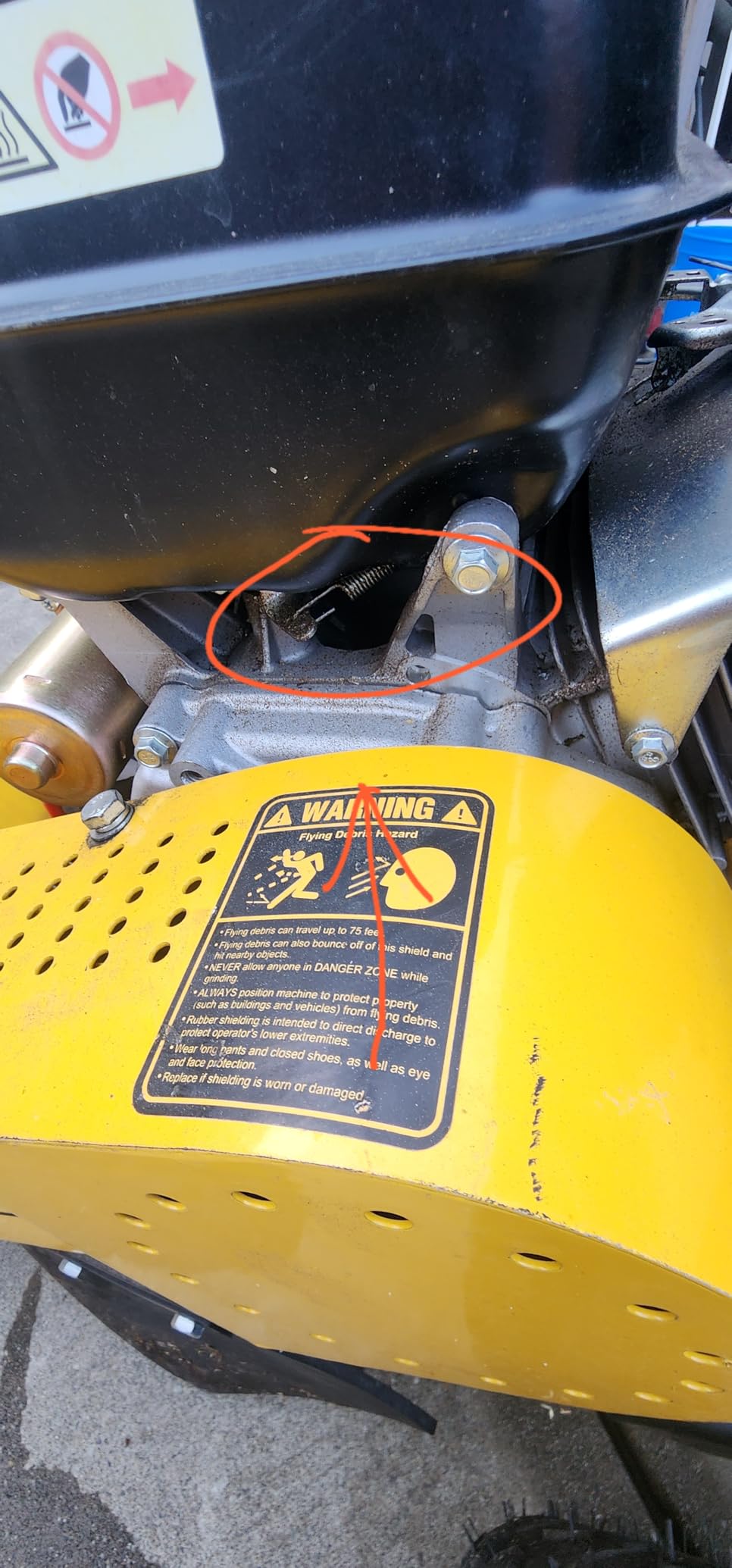 MechMaxx 15 inch DUCAR 420cc 15HP Electric Start Gasoline Engine Stump Grinder With Tow Bar, 12pcs Alloy Teeth, 15'' Cutting Height And 10'' Cutting Depth, Two Wheel Brake System, SG380 Yellow customer photo 1