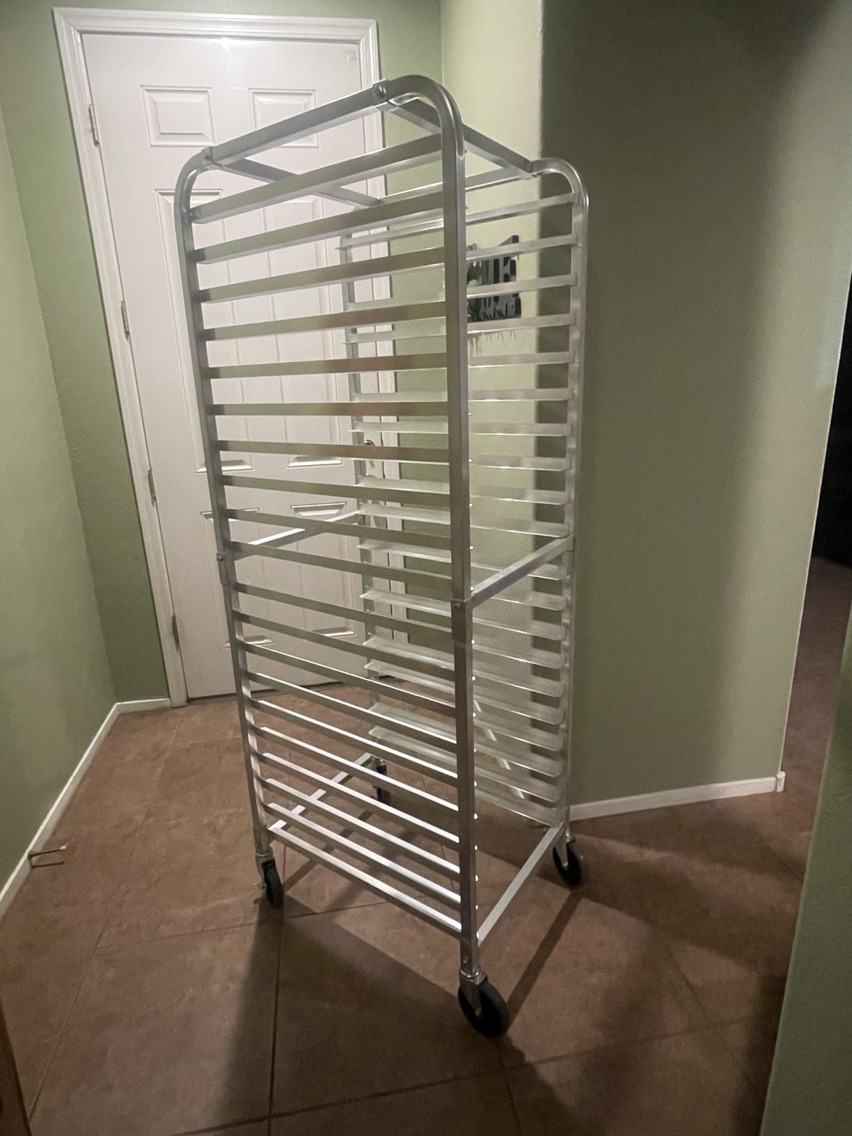 BIEAMA 10-Tier Sheet Pan Rack, NSF Aluminum Bun Pan Rack | Bakery Speed Rack for Home Commercial Kitchen Bakery Cooling, 4 Wheels customer photo 2