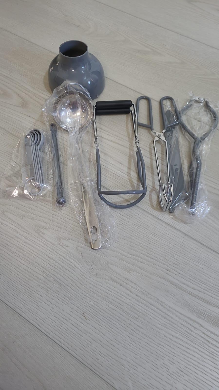 Canning Supplies Starter Kit, Canning Kit for Beginners of 9 with Jar Lifter, Wide Mouth Funnel, Wrench, Tongs, Lid Lifter, Bubble Popper, Canning Labels, ladle, Measuring spoon customer photo 2