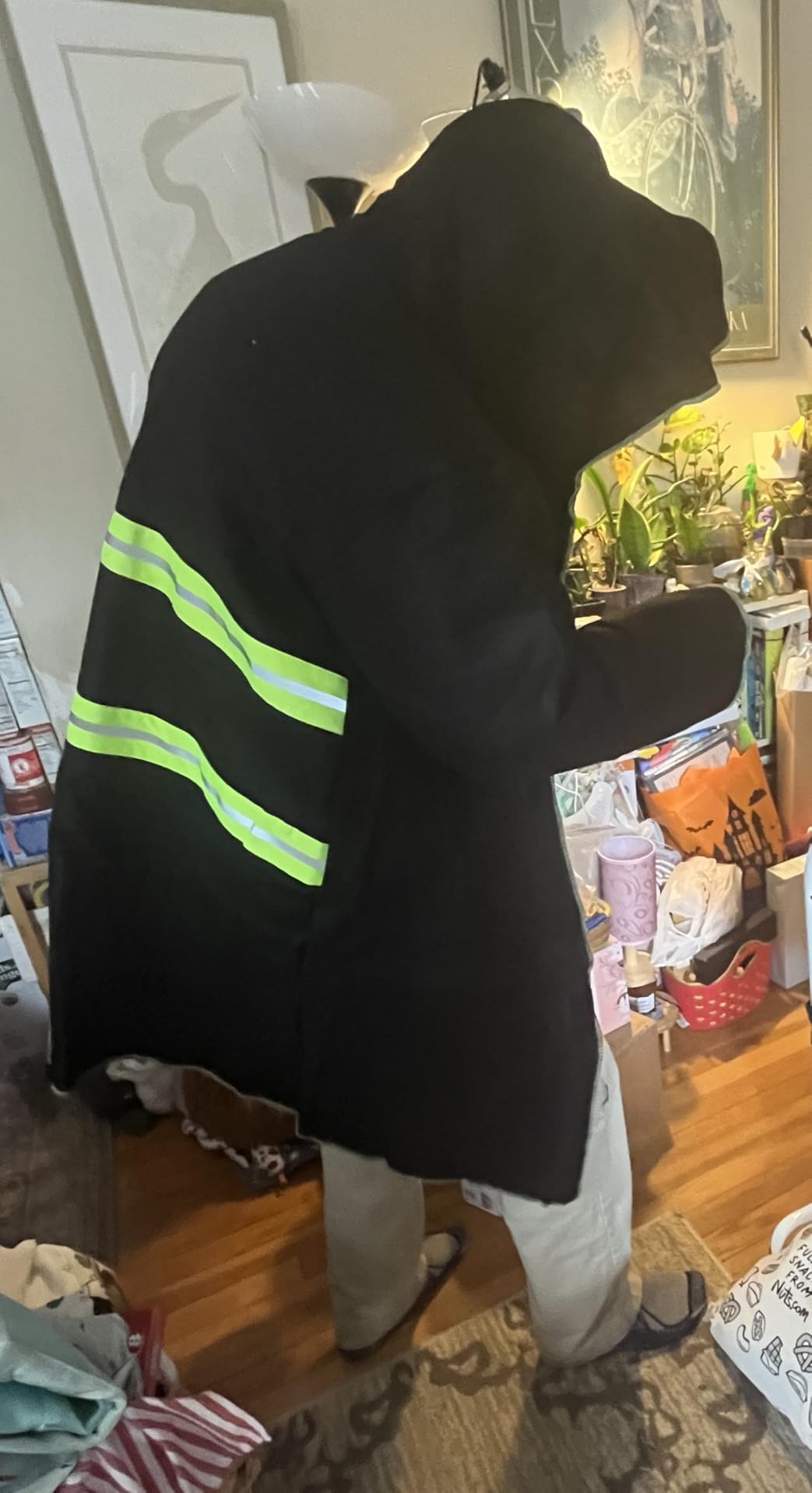 Fireproof Cloak with Hood for Home Emergency - Advanced Carbon Fiber Wearable Fire Blanket (Fiberglass Free), Heat Resistant Poncho for Fire Escape, Reflective Safety Cape for Adults customer photo 1