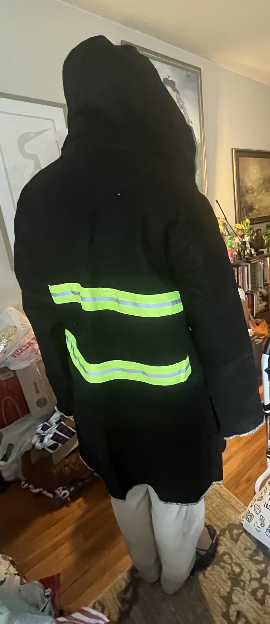 Fireproof Cloak with Hood for Home Emergency - Advanced Carbon Fiber Wearable Fire Blanket (Fiberglass Free), Heat Resistant Poncho for Fire Escape, Reflective Safety Cape for Adults customer photo 2