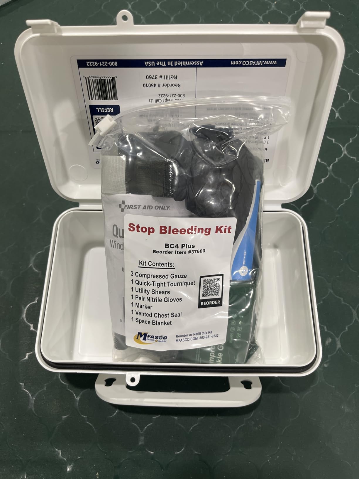 Stop the Bleed Bleeding Control Kit with Tourniquet & Chest Seal 10 Piece | Portable plastic emergency kit for severe bleeding. Wall-Mountable plastic case customer photo 1