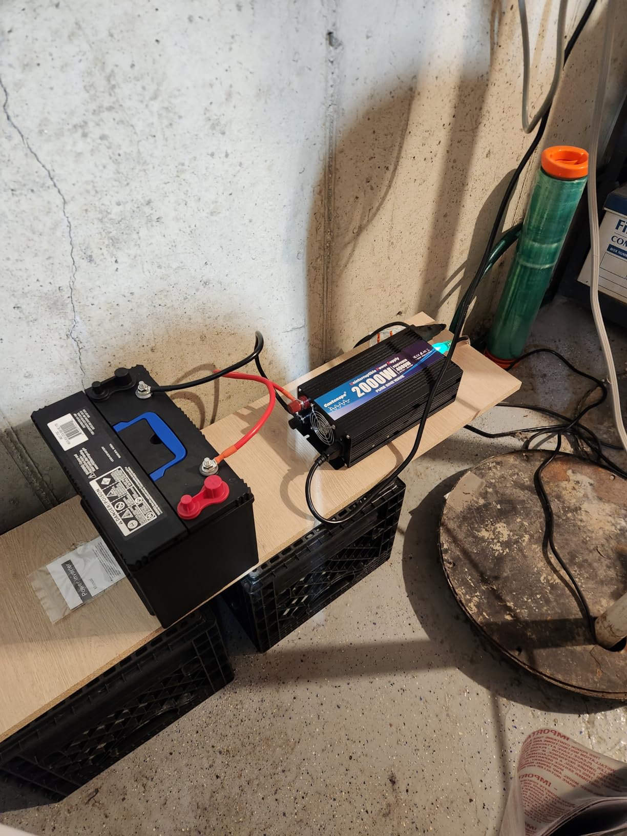 Cantonape 2000W Sump Pump Backup Battery System, Pure Sine Wave Output customer photo 1
