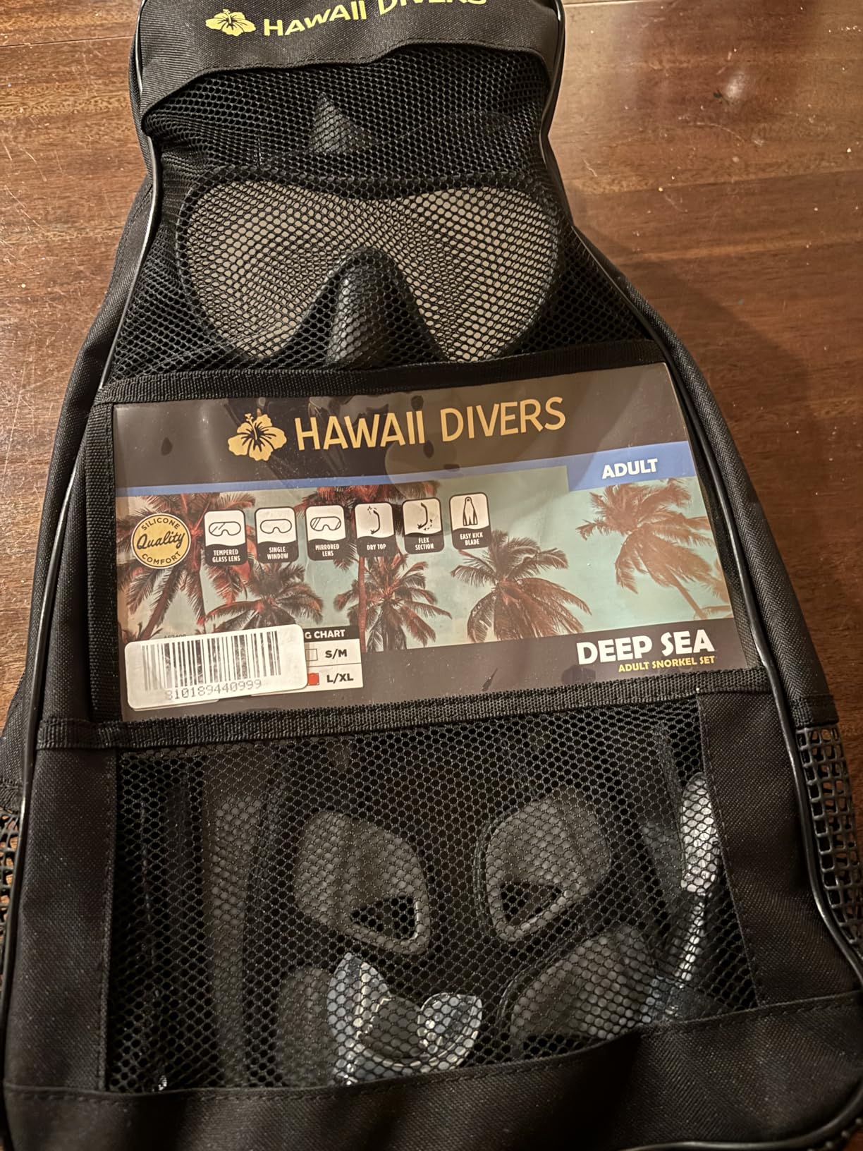Hawaii Divers Deep Sea Mirrored Adult Scuba Set - Includes Mask, Snorkel, Fins, Carry Bag customer photo 1