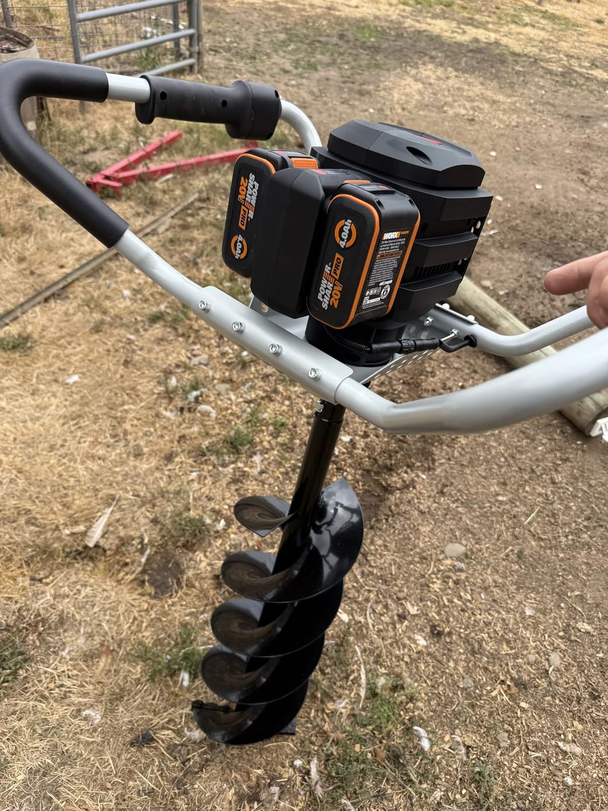 WORX Nitro 40V Brushless Cordless Earth Auger, Electric Post Hole Digger for Fence Posts with Drill Bit 8'', for Garden & Plant, Equivalent to a 45 CC Gas-Auger, Battery and Charger Included, WG865 customer photo 1