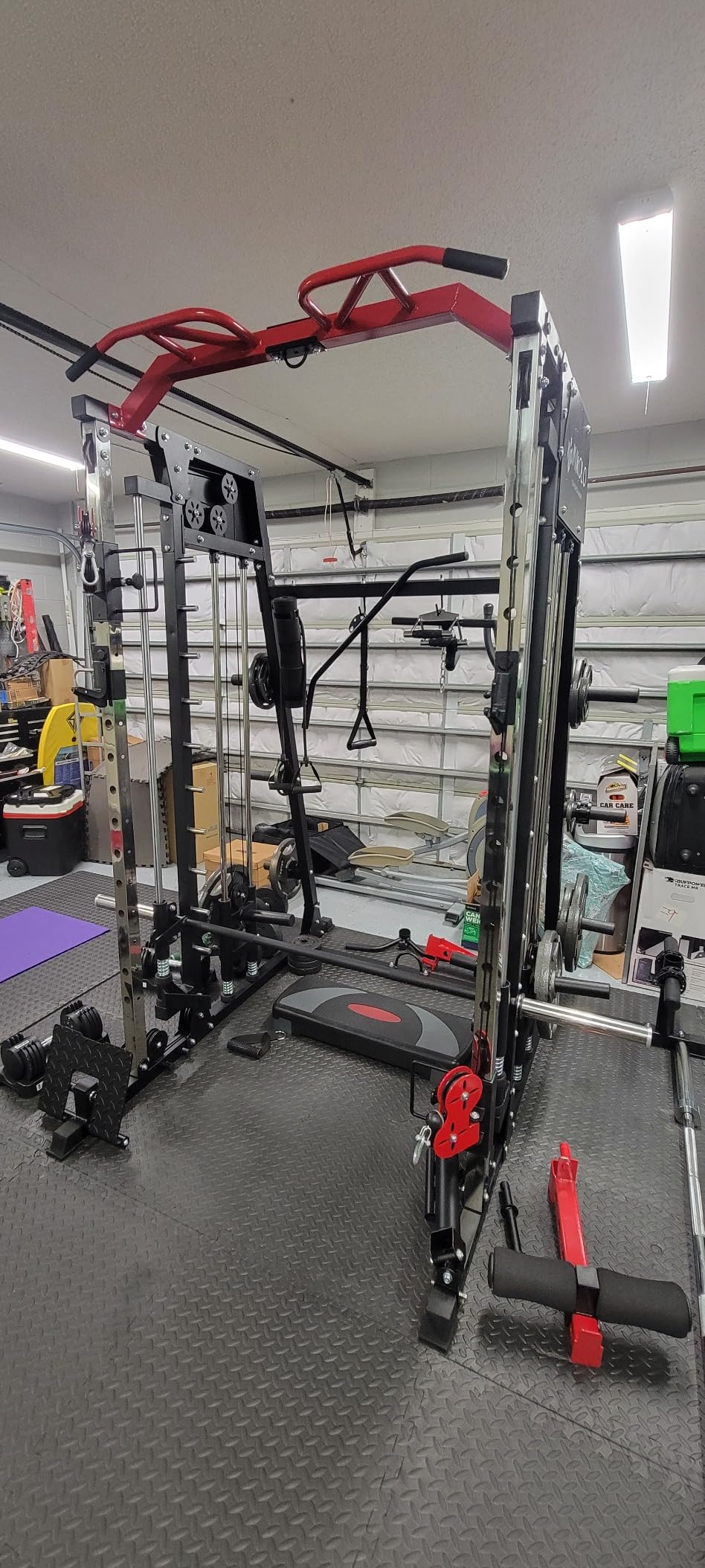 Mikolo M4 2.0 Smith Machine, 2200lbs Squat Rack with LAT-Pull Down System & Cable Crossover Machine, Training Equipment with Leg Hold-Down Attachment customer photo 1
