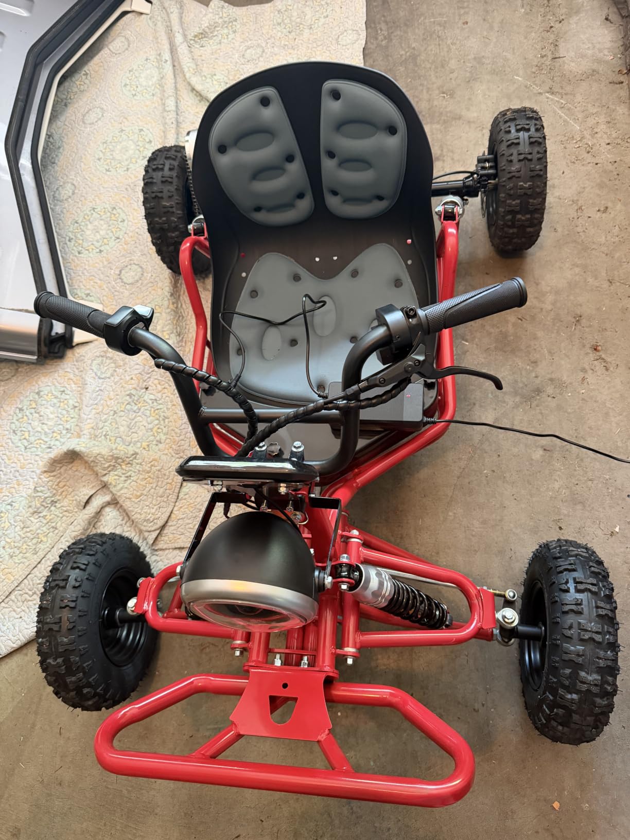 Zyliathor 48V 20Ah Electric Off-Road Go Kart for Adults & Kids (Red) | 30-Mile Range, Peak 2500W, 3 Speed 12-31 MPH, 4-Wheel Suspension, 4.10-6 All-Terrain Tires, Backyard Family Fun customer photo 1