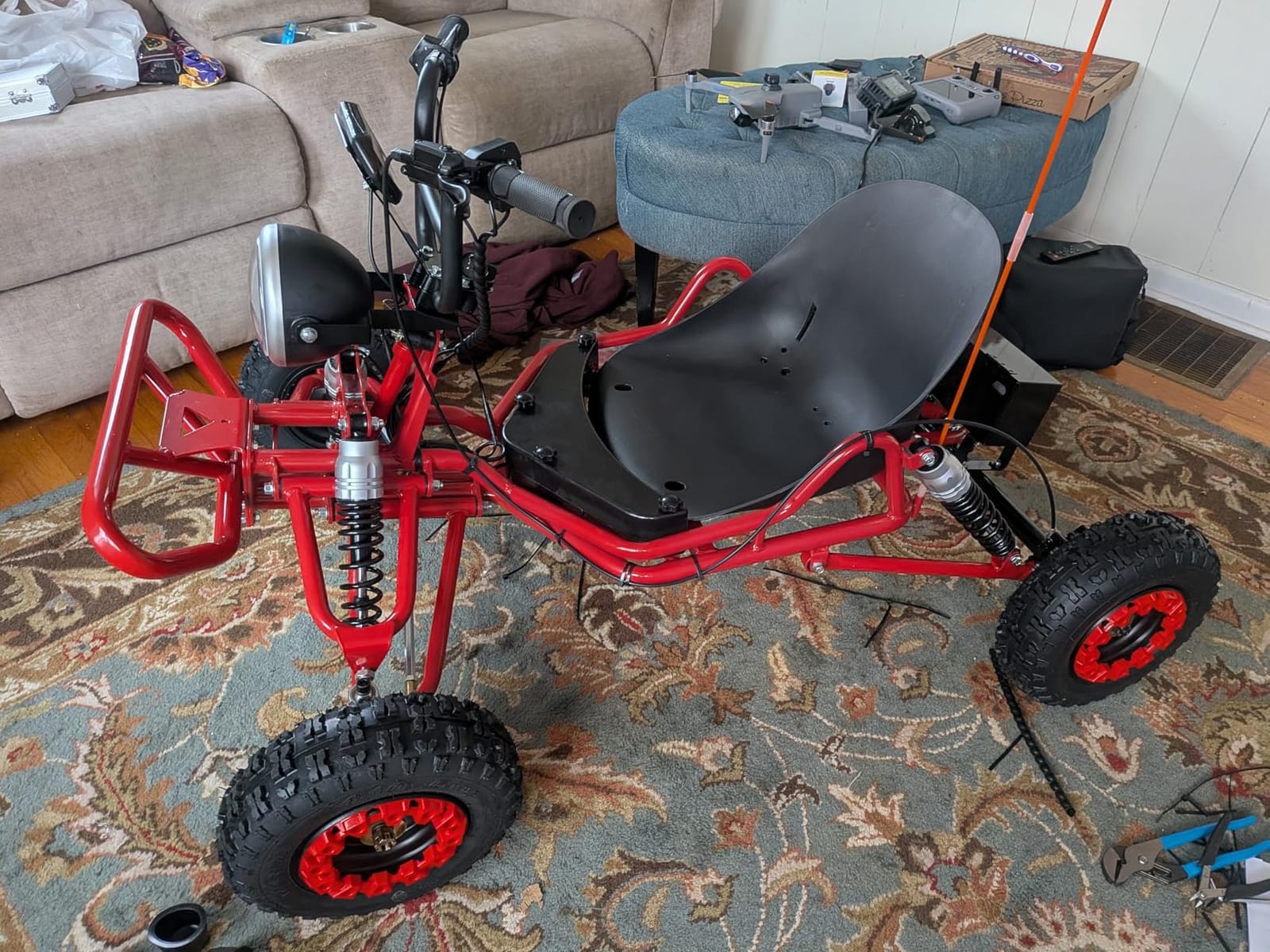 Zyliathor 48V 20Ah Electric Off-Road Go Kart for Adults & Kids (Red) | 30-Mile Range, Peak 2500W, 3 Speed 12-31 MPH, 4-Wheel Suspension, 4.10-6 All-Terrain Tires, Backyard Family Fun customer photo 2