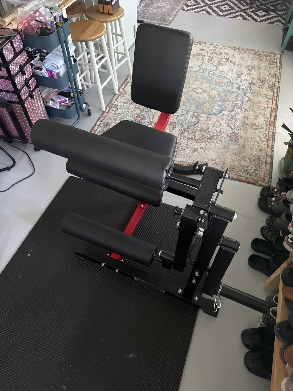 Leg Extension and Curl Machine, 4 in 1 Lower Body Workout Machine, Adjustable Leg Curl Machine with Plate Loaded, Leg Extension Machine with Exercise Bench, Home Gym Weight Machine customer photo 1