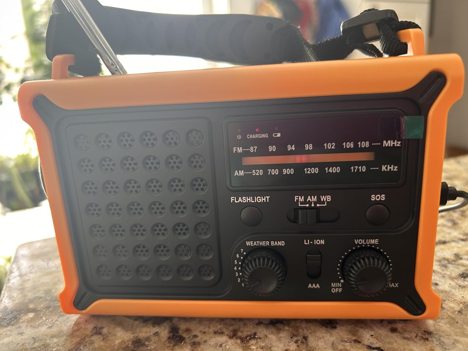 Solar Radio Emergency Hand Crank 12000mAh with Clear Signal, AM FM NOAA Weather Radio Battery Operated with 2-Mode LED Flashlight Cell Phone Charger Dual Outputs SOS customer photo 1