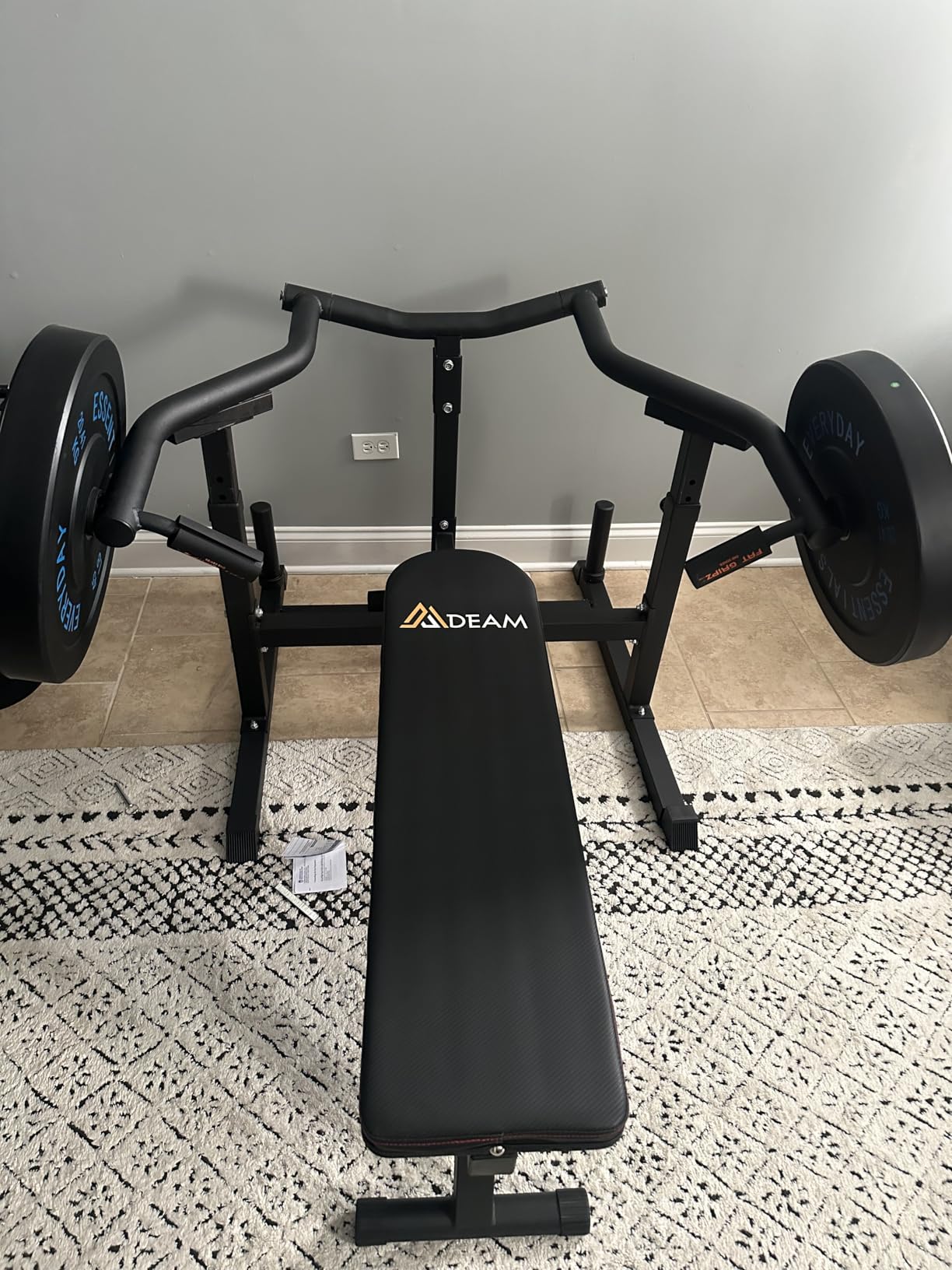Chest Press Machine, Weight Bench Press with Independent Converging Arm | Foldable, Fits 1
