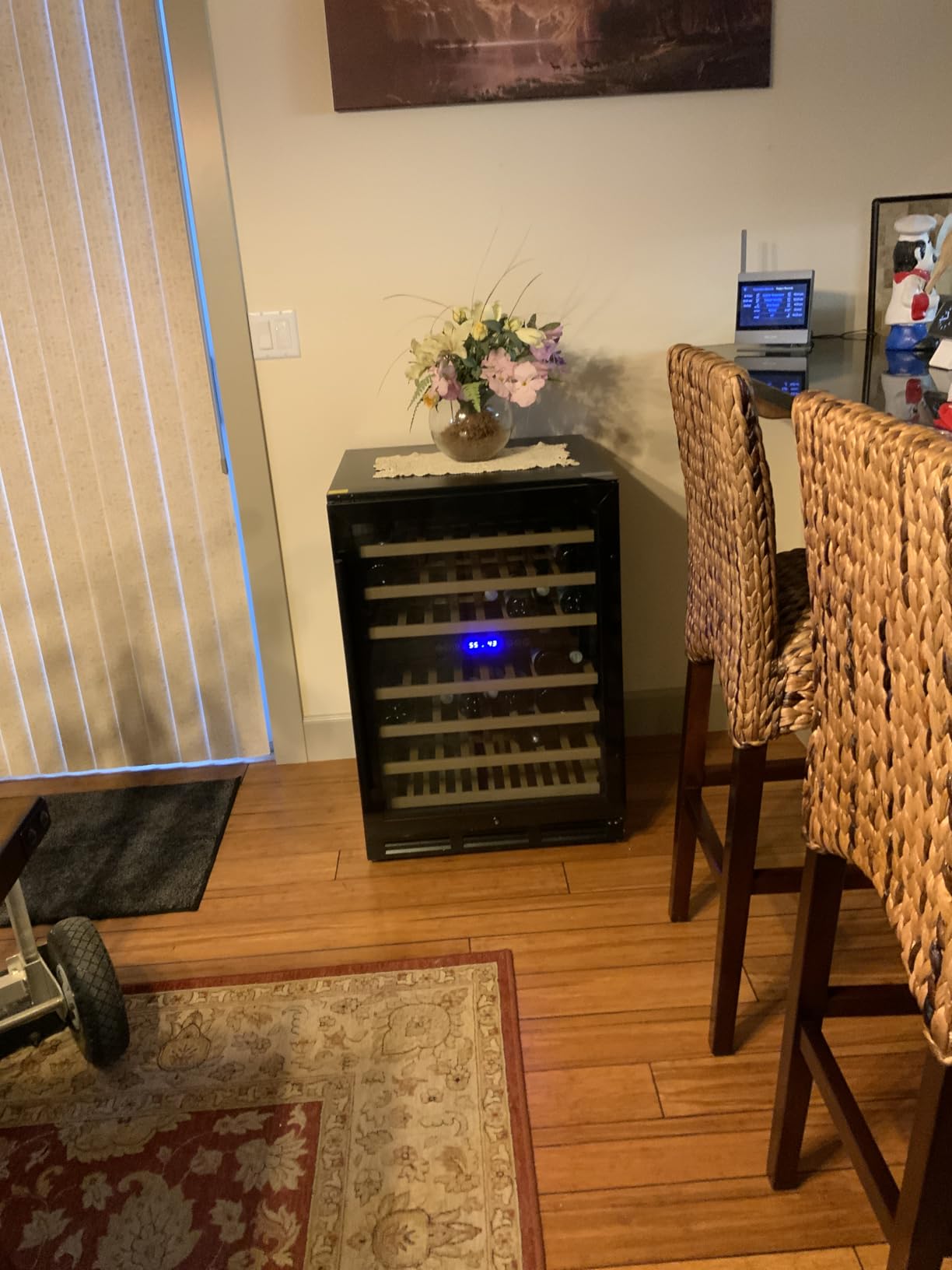 24 Inch Wine Cooler Refrigerator, 54 Bottle Wine Fridge, 40-65°F Dual Zone UV-Resistant Glass Door, Quiet Compressor Cooling, Built-in or Freestanding Fridge for Home/Bar/Kitchen, Black customer photo 1