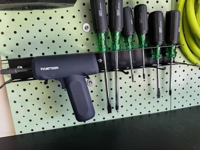 Wall Mount Brush Holder & Tool Hanger Rack for Garage, Detailing Organizer with Mounting Hardware - Holds 12 Brushes + Hooks for Towels & Tools customer photo 2