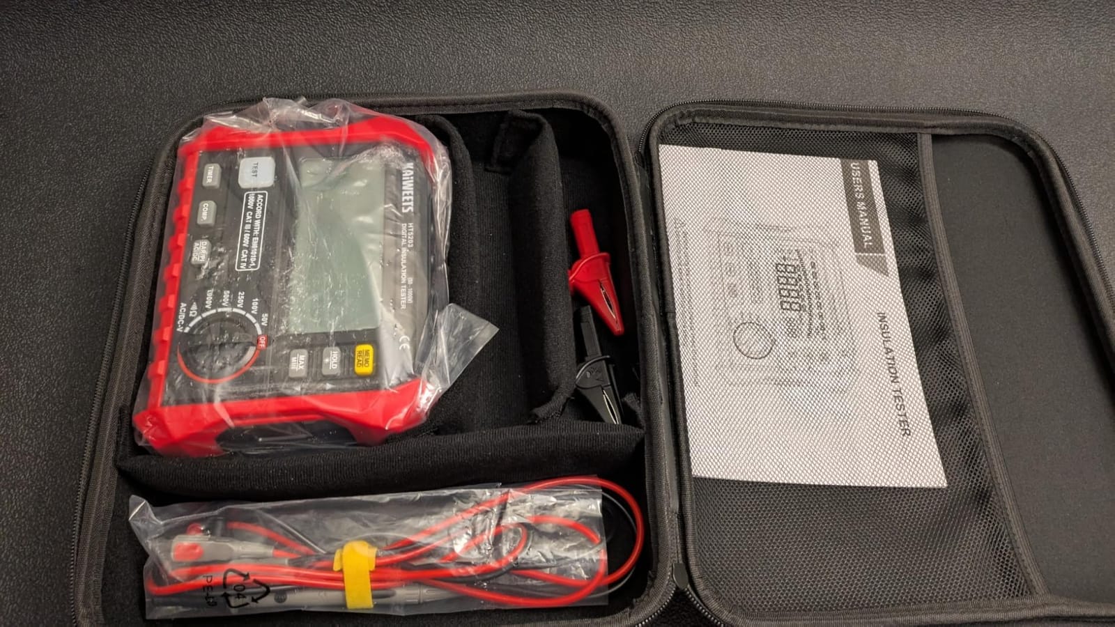KAIWEETS Megohmmeter Insulation Tester 3MΩ-100GΩ 1000V DAR/PI Pro Ohm Meter | 5 Range AC/DC Volt Test, with Case, Pass/Fail, Threshold Comparison, Large Backlit LCD, Data Hold customer photo 1