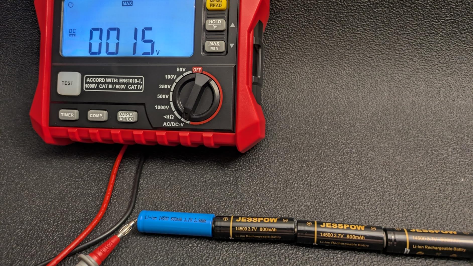 KAIWEETS Megohmmeter Insulation Tester 3MΩ-100GΩ 1000V DAR/PI Pro Ohm Meter | 5 Range AC/DC Volt Test, with Case, Pass/Fail, Threshold Comparison, Large Backlit LCD, Data Hold customer photo 2