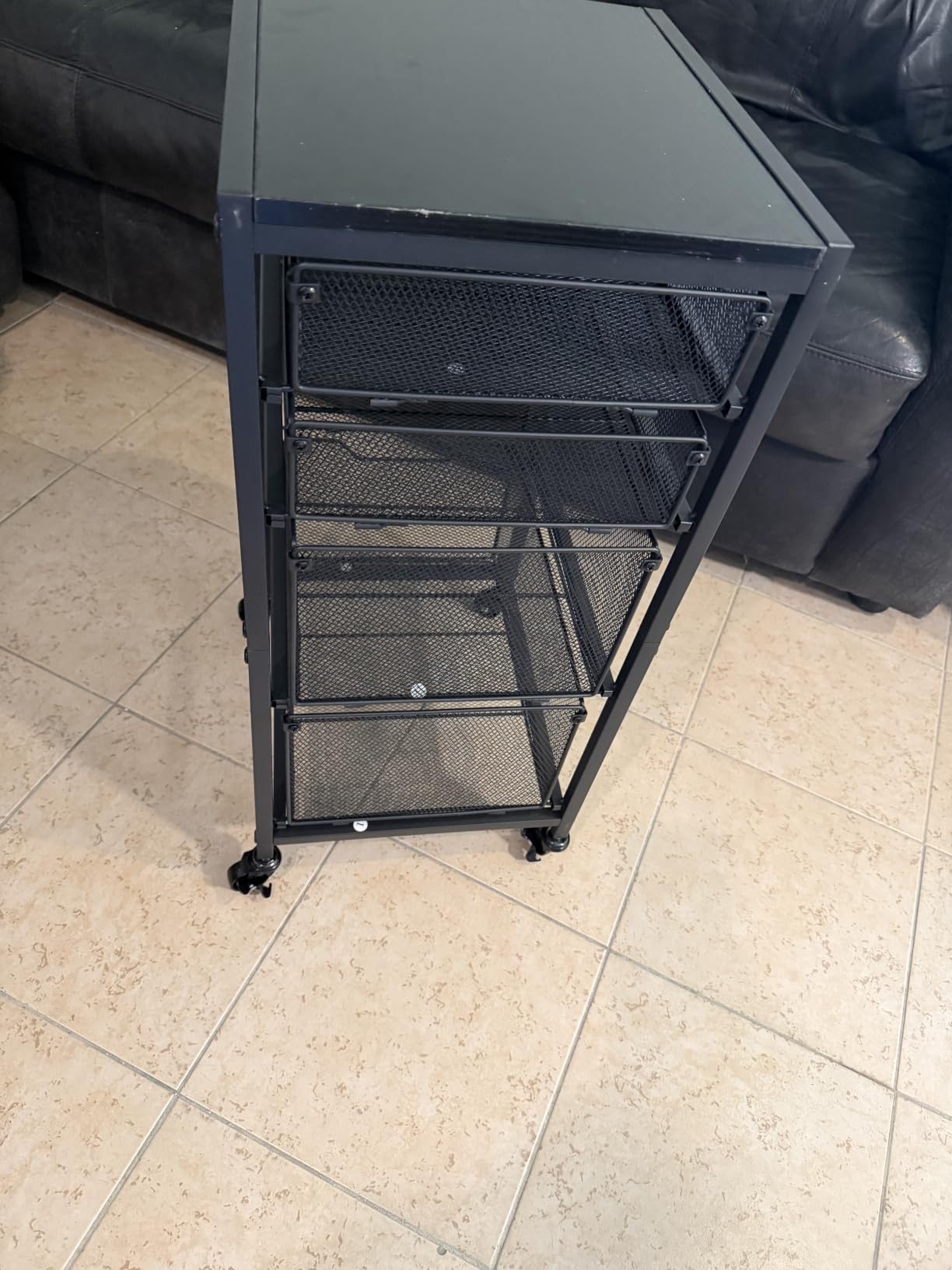 Rolling Cart with Drawers, 4-Drawer Storage Cart on Wheels with Wooden Top, Metal Utility Cart with Storage Drawers, Craft Storage Art Cart for Classroom, Office, Kitchen, Bedroom customer photo 2