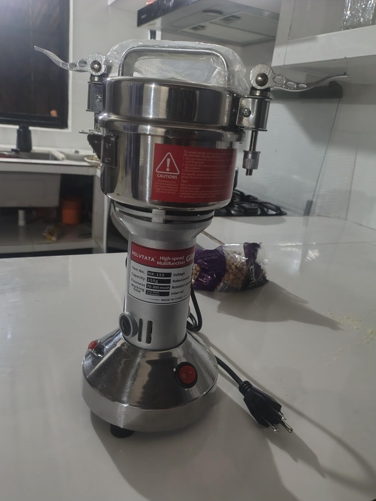 Electric Grain Mill Grinder | 150g Grain Grinder Spice Grinder High-Speed Stainless Steel Flour Mill for Coffee/Corn/Pepper/Herbs/Wheat/Rice customer photo 1