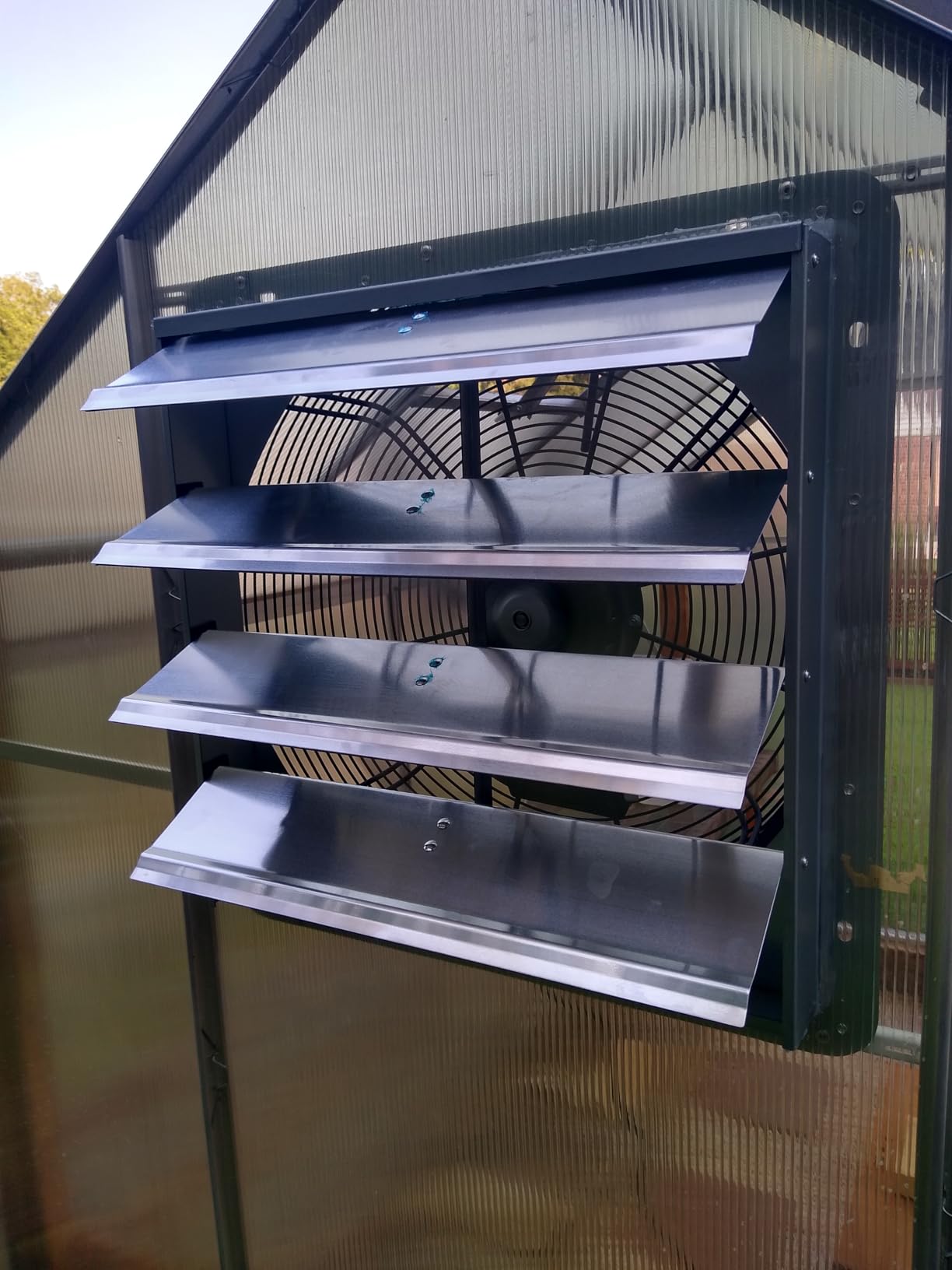 36 Inch Shutter Exhaust Fan, Aluminum Wall Mounted Exhaust Fan, 9432 CFM High Speed Automatic Shutter Attic Fan, Vent Fan For Greenhouse,Shed,Shop,Garage,ETL Listed customer photo 1
