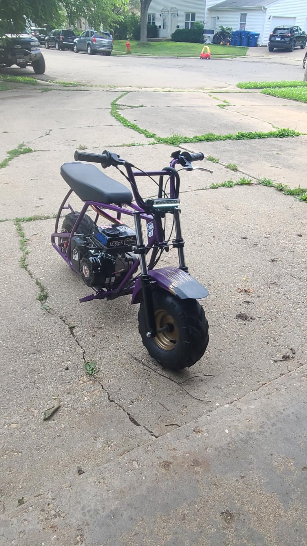FRP GMB100 Basic Mini Bike 99cc 4-Stroke Off Road for Teens Adults 220 LBS | 3HP EPA-Approved Engine, Up To 28 Mph, Rear Disc Brake, 145/70-6 SUNF Tires, Pull-Start, 85% Assembled, Black customer photo 2