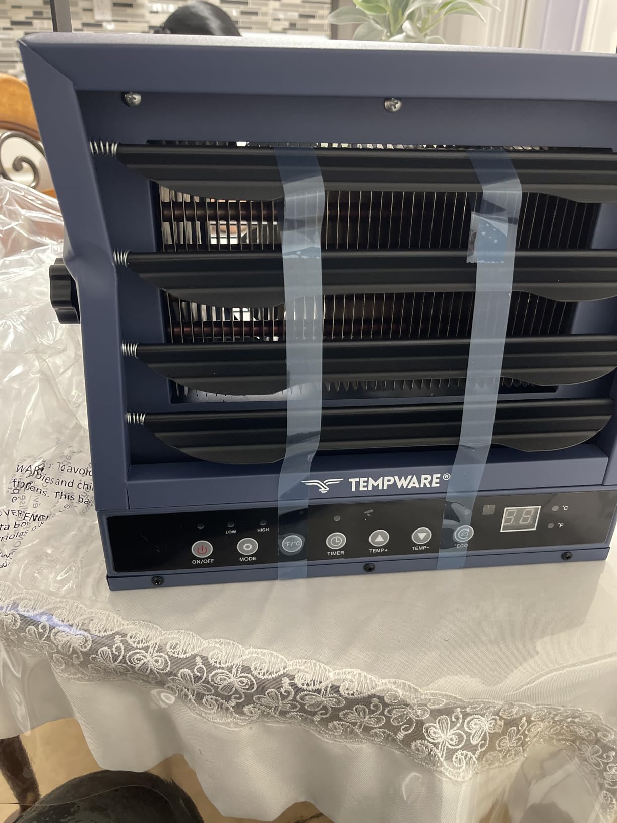 TEMPWARE 240V Hardwired Electric Garage Heater 7500W with Remote Control | Fan-Forced Shop Heater with 12H Timer, Overheat Protection, Digital Thermostat, Ceiling Mount Heater for Warehouse customer photo 2