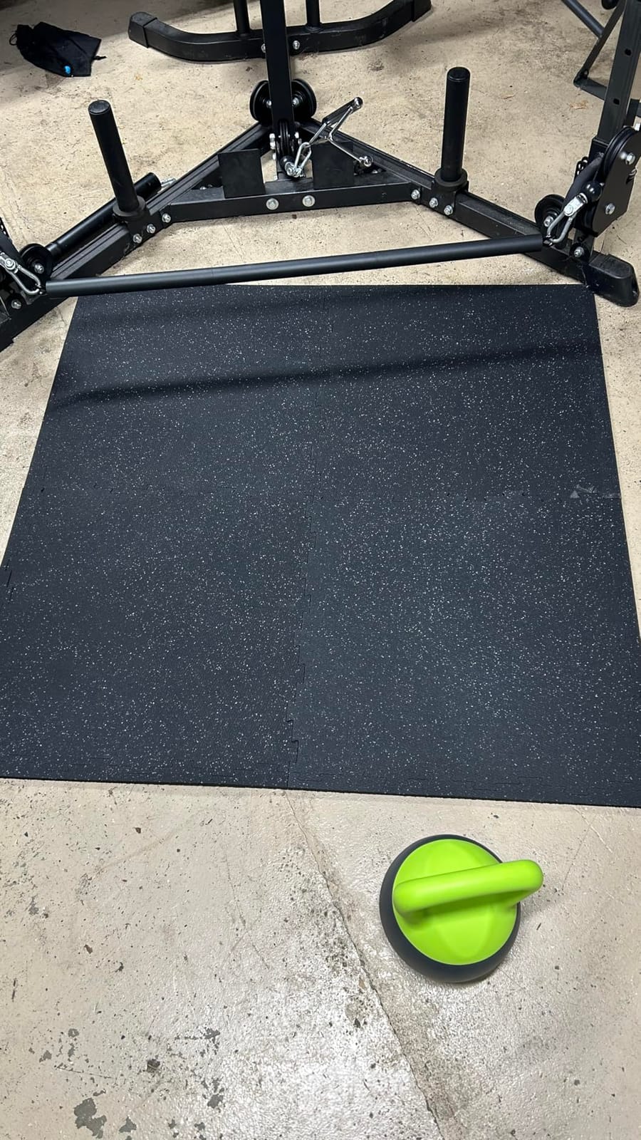 Interlocking Rubber Floor Tiles - Heavy Duty 100% Rubber Gym Flooring for Home Gym, Garage, Workout Room, Equipment Mats, Indoor/Outdoor Mats, Gray Fleck 4-Pack (4, Gray Fleck, 22.5
