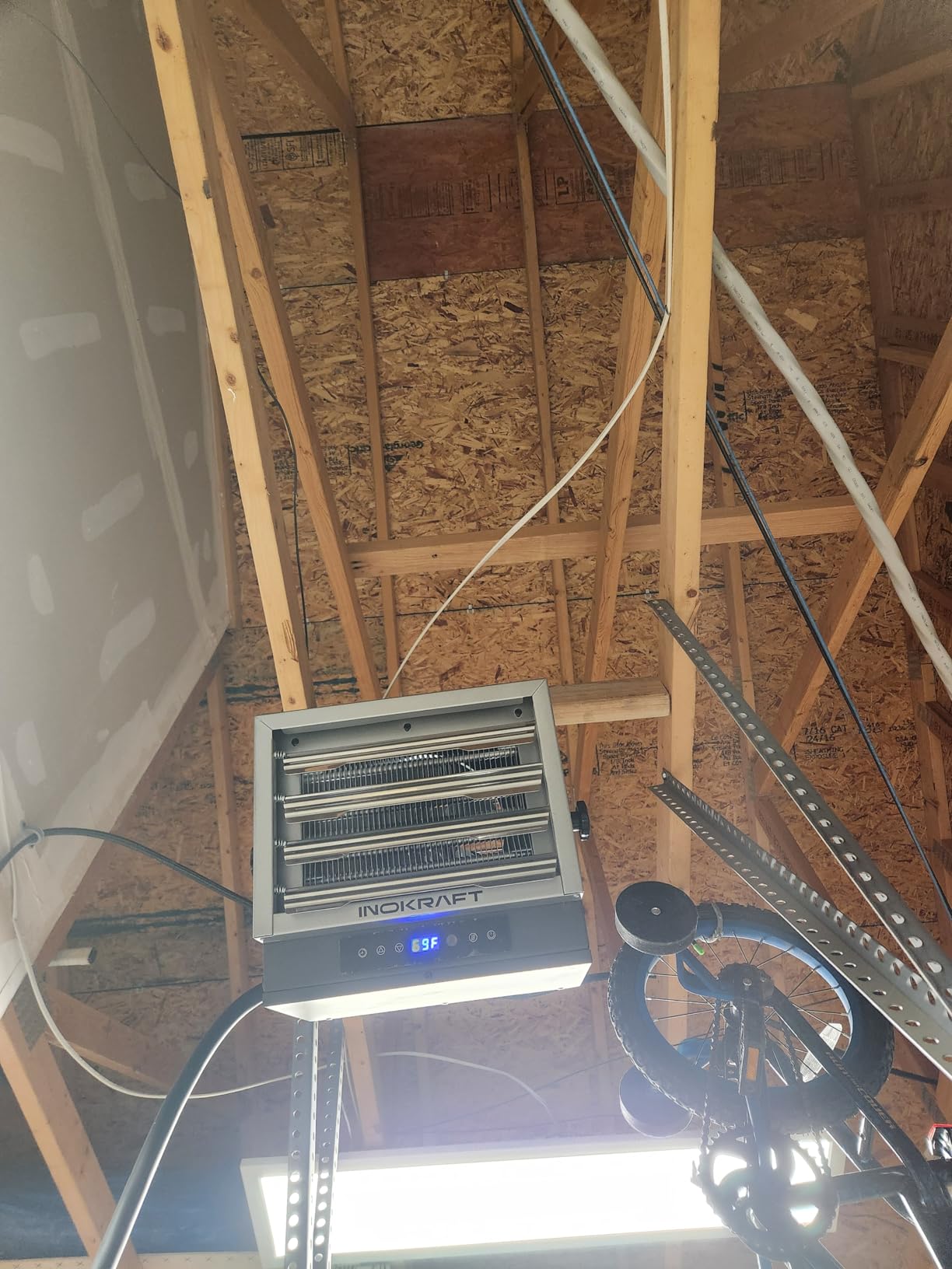 InoKraft 7500W Electric Garage Heater, Wire: 8 AWG, Plug: NEMA 14-50P, Remote, Ceiling Mount, Digital Thermostat, 240 Volt, 24-Hour Timer, Overheat Protection, ECO Mode, Ideal for Garage customer photo 1