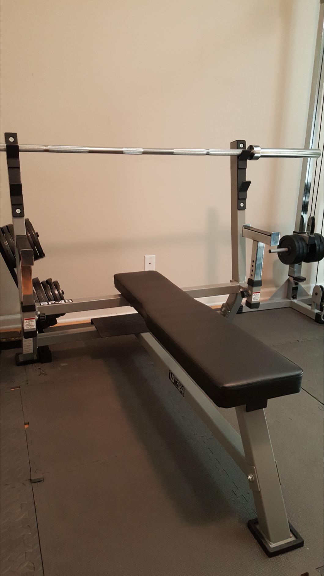 Valor Fitness Olympic Bench Press Station, Adjustable Safety Catches, Plate Storage and Spotter Platforms, 500 lb Capacity Weight Bench for Home Gym Strength Training customer photo 2