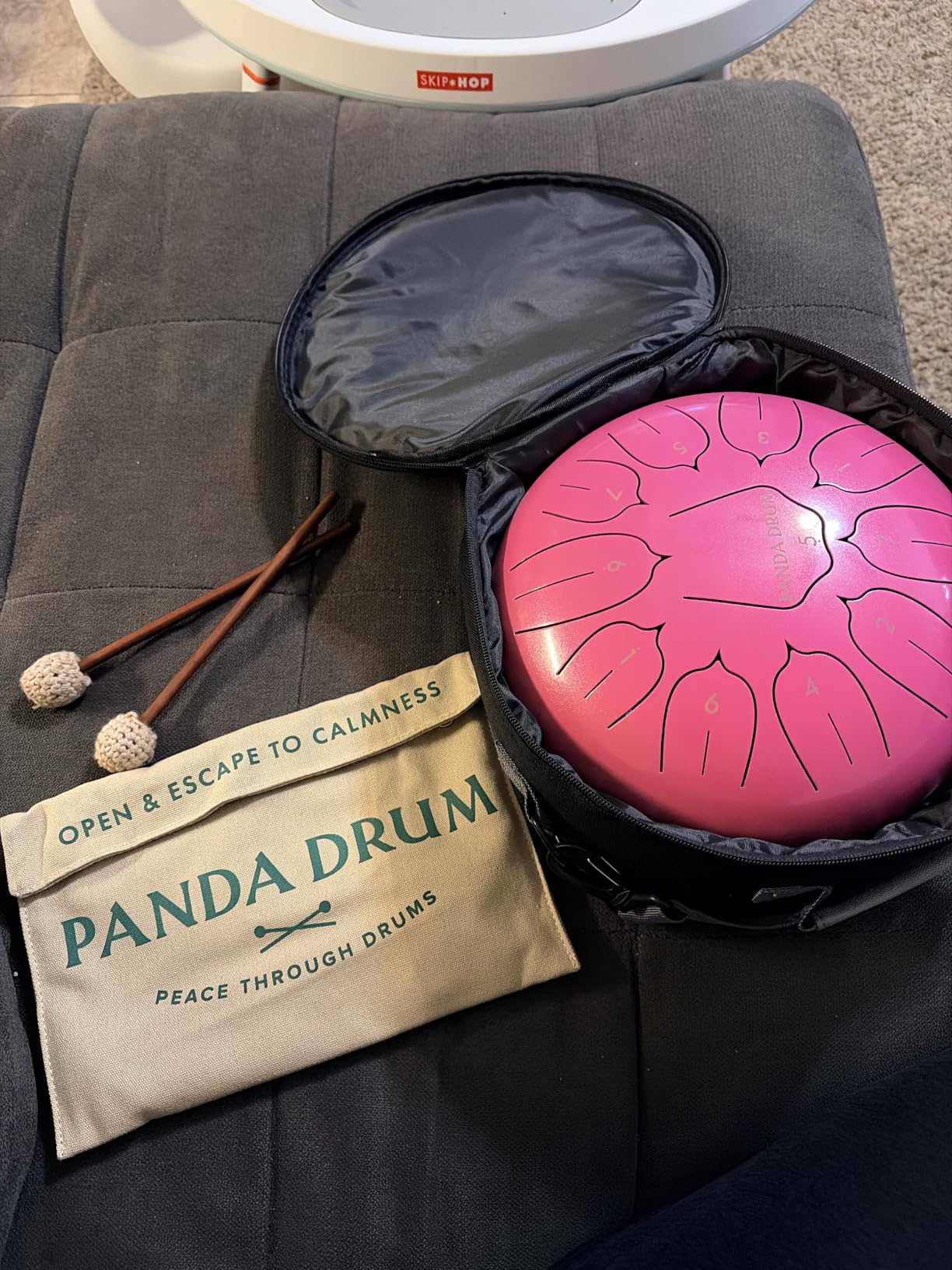 Panda Drum Plus (Sandstone) | Steel Tongue Drum | 11 Inch | Calming Handpan customer photo 2