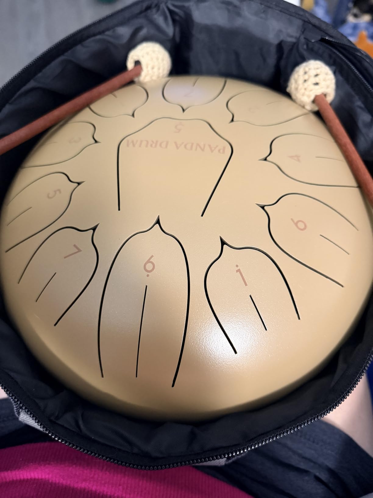 Plus (White) | Steel Tongue Drum for Inside & Outside | 11 Inch | with Music Book, Mallets, Carrying Bag & Finger Picks | 432 Hz Rain Drum | Calming Musical Instrument for Adults & Kids customer photo 2