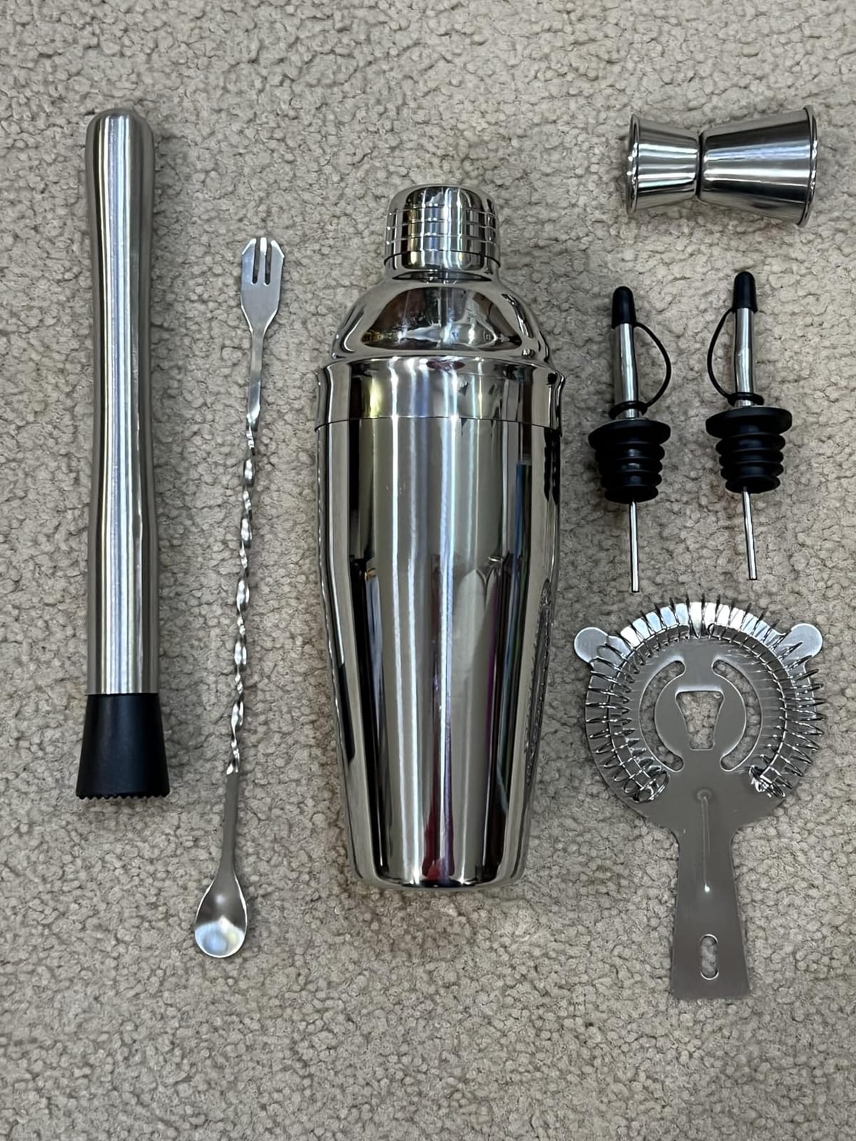 Cocktail Shaker Set Bartender Kit, Professional Bar Set, Martini Shaker, Jigger, Strainer, Mixer Spoon, Muddler, Liquor Pourers Ideal Bar Accessories for Home, Gift for Christmas, Birthday, Beginners customer photo 2