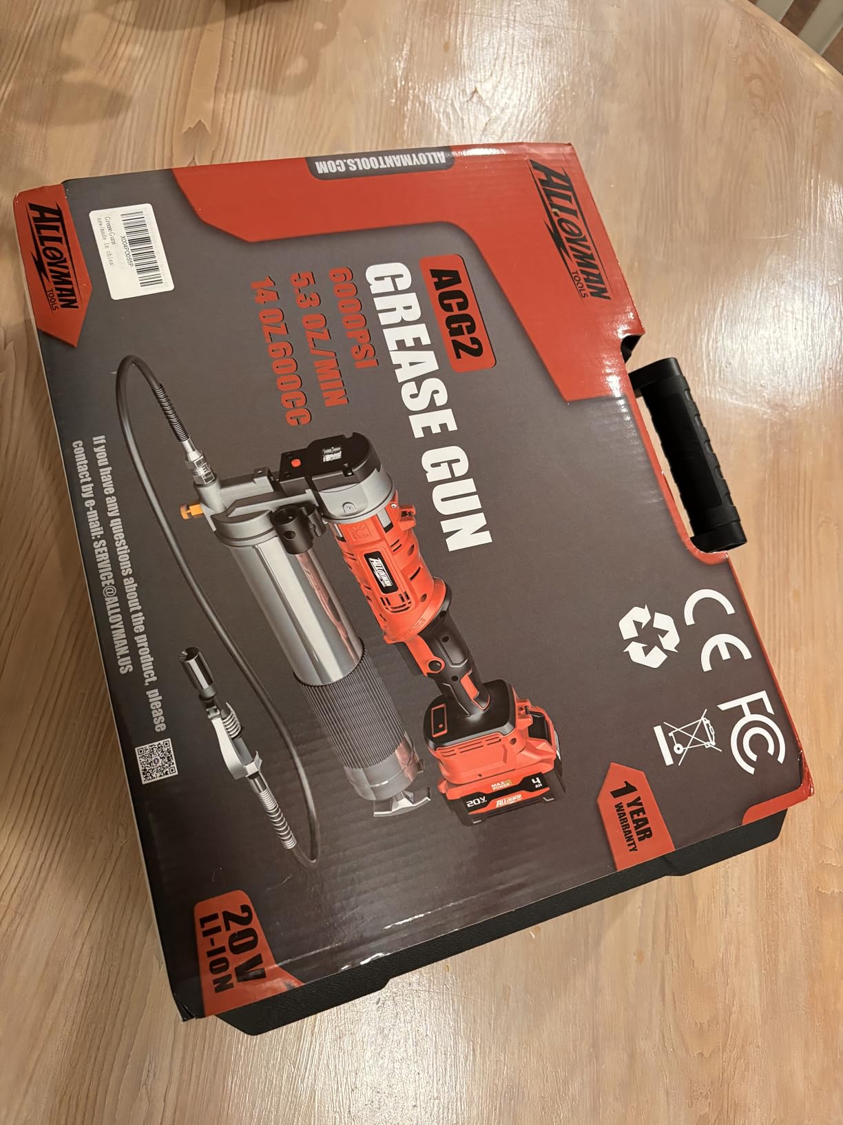Alloyman 2-in-1 Electric Grease Gun Kit, Upgraded 12,000 PSI,2×4000mAh Batteries,Built for Farmers, Mechanics & Truckers,5.3 oz/min, 39.4