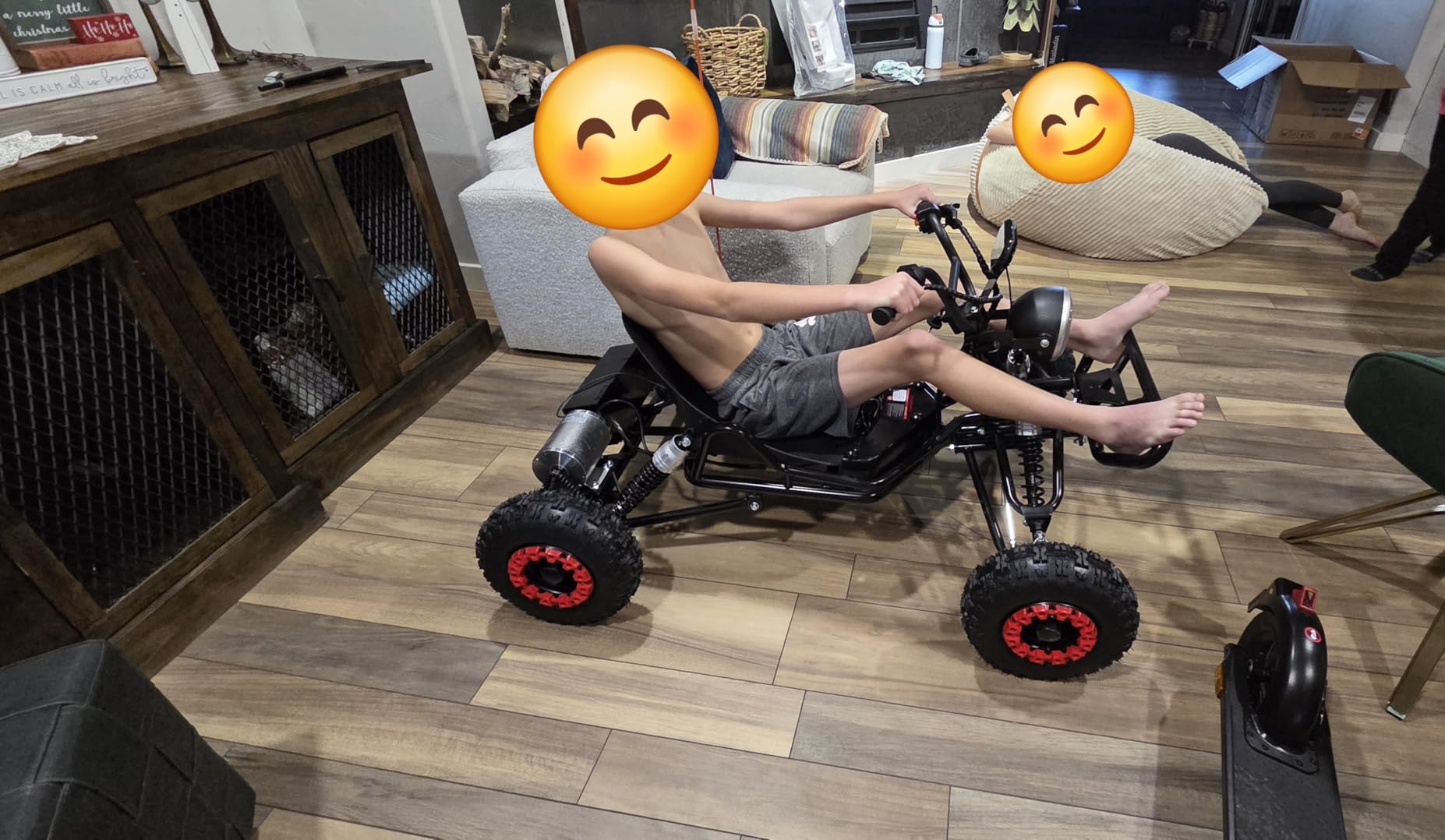 Electric Go Kart, 2000W Motor Go Kart for Adults & Kids with Premium Steel Tubular Frame, 3 Speed Off-Road Kart with 6'' Tires, Hydraulic/Rear Disc Brake, Up to 30MPH customer photo 1