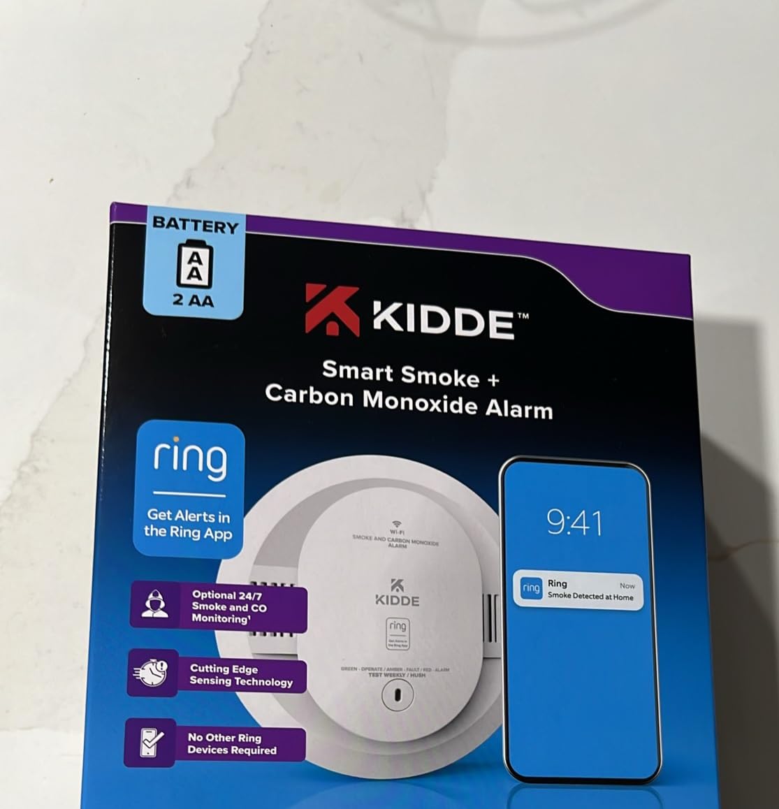Kidde Smart Smoke & CO Detector with Ring, AA Battery, RGCUDR-RW customer photo 1