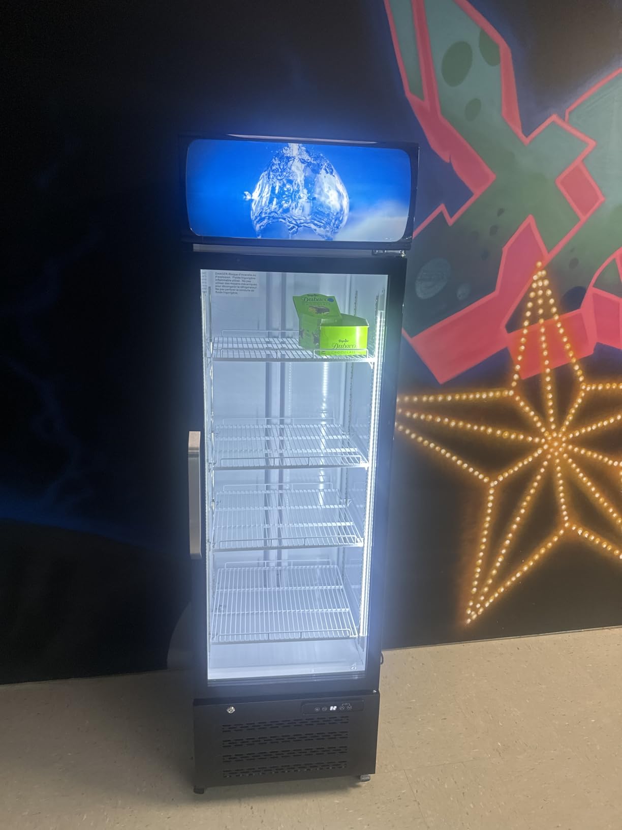 ETL & DOE Certified Commercial Beverage Refrigerator, 2 Glass Doors | 28 Cu. Ft. Display Refrigerator, Auto Defrost, 4 Adjustable Shelves, LED Lightbox for Stores and Restaurants customer photo 2
