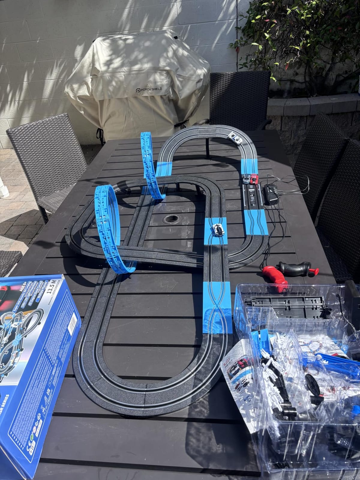 AGM MASETCH Slot Car Racing Set with LED Lap Counter, High Speed, Fuel Pit Stop, Voice Feedback, 4 Licensed Cars, 13.5m (44ft) Track, Electric or Battery Powered for Kids & Adults customer photo 1