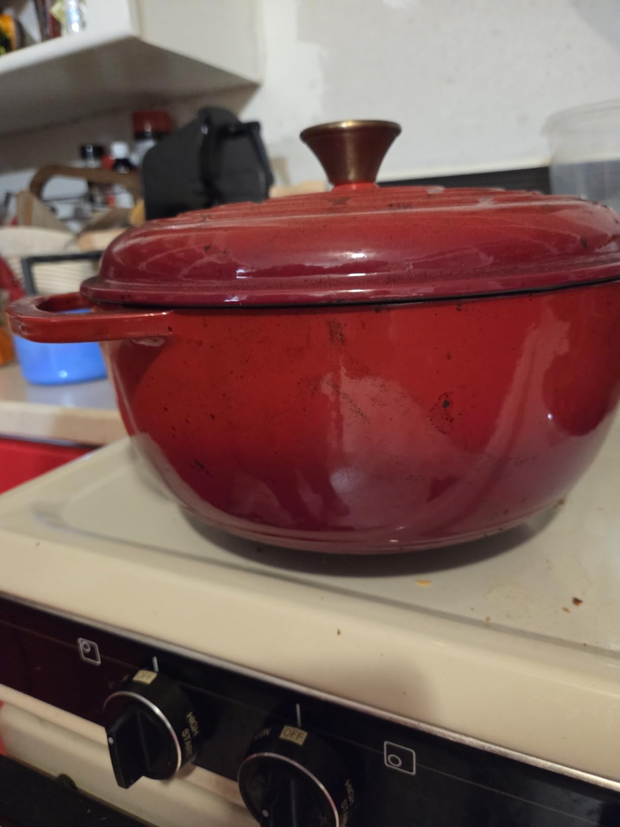 Umite Chef 6QT Enameled Cast Iron Dutch Oven with Lid, Versatile Heavy-Duty Cookware Pot for Baking Bread, Braising, Soups & Stews, Oven & Stovetop Safe with Heat Resistant Gloves (Red) customer photo 1