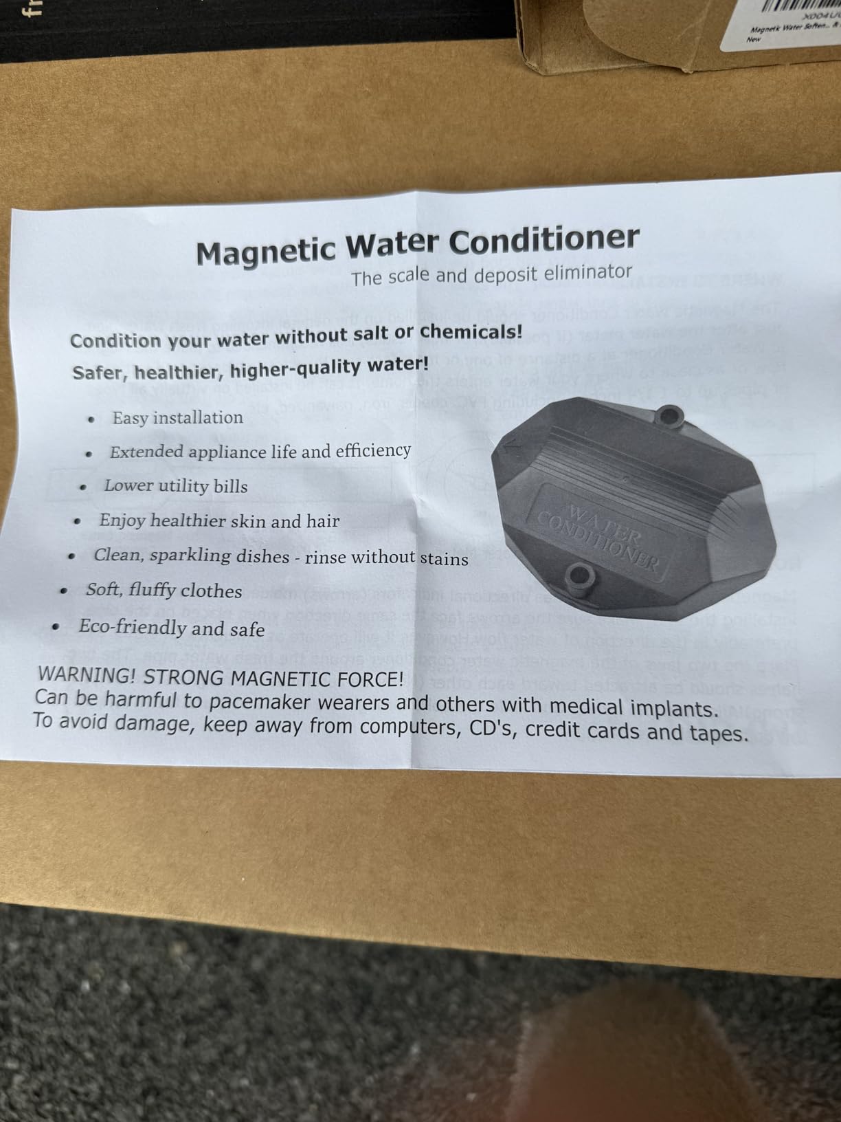 Magnetic Water Softener & Conditioner - Salt-Free Water Descaler for Hard Water Treatment | Easy Install, Eco-Friendly Water Softener System for Home & Apartment Plumbing customer photo 2