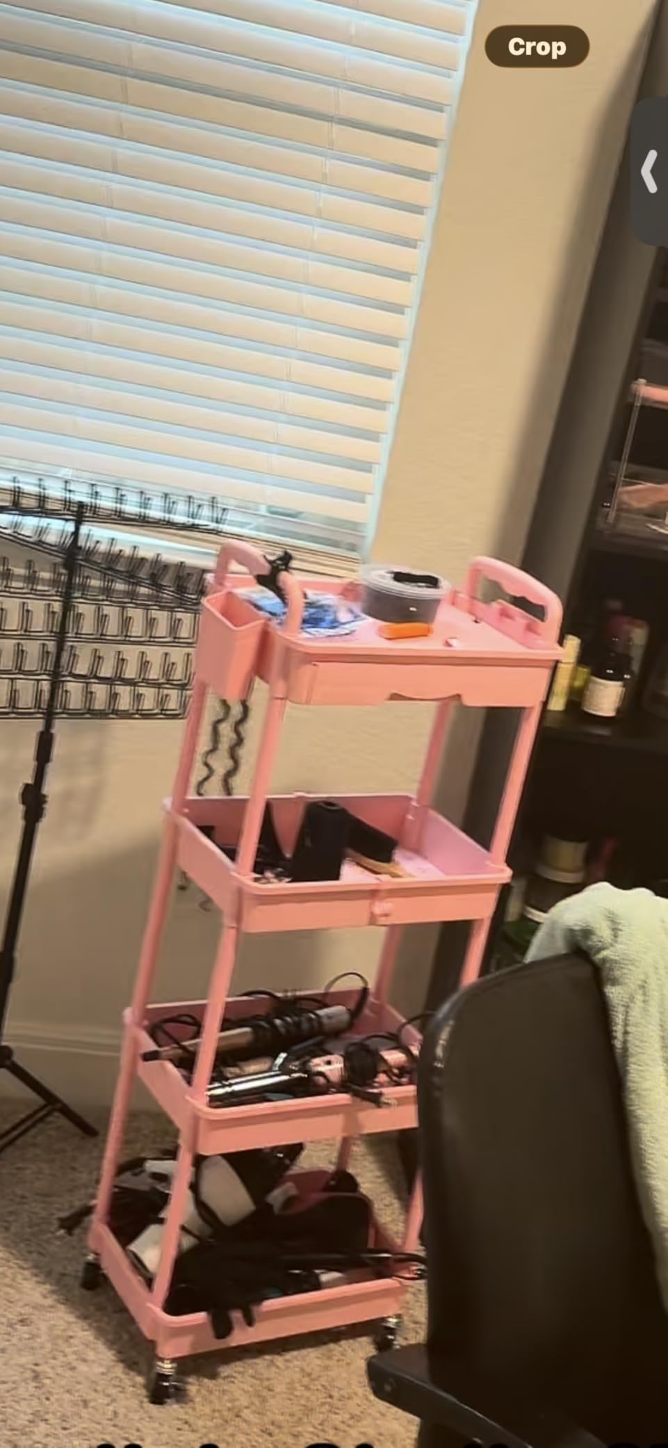Goovilla Rolling Makeup Organizer Cart with Removable Drawer, 3 Tier Pink | Stable Floor Skincare Storage Cart for Vanity, Cosmetic Display, Nail Polish, Perfume, Hair Stuff, Beauty, Bathroom(Plastic) customer photo 1