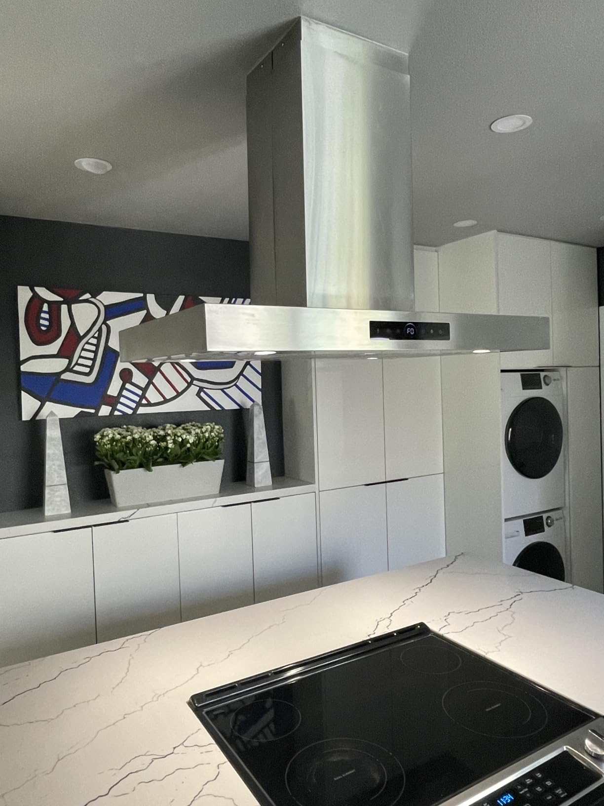 36 inch Range Hood Wall Mount, 1200 CFM Stainless Steel Stove Vent Hoods, 4-Speed Gesture Sensing & Touch Control, Ducted, 2 LED Lights, Time Setting, Dishwasher-Safe Baffle Filters customer photo 2