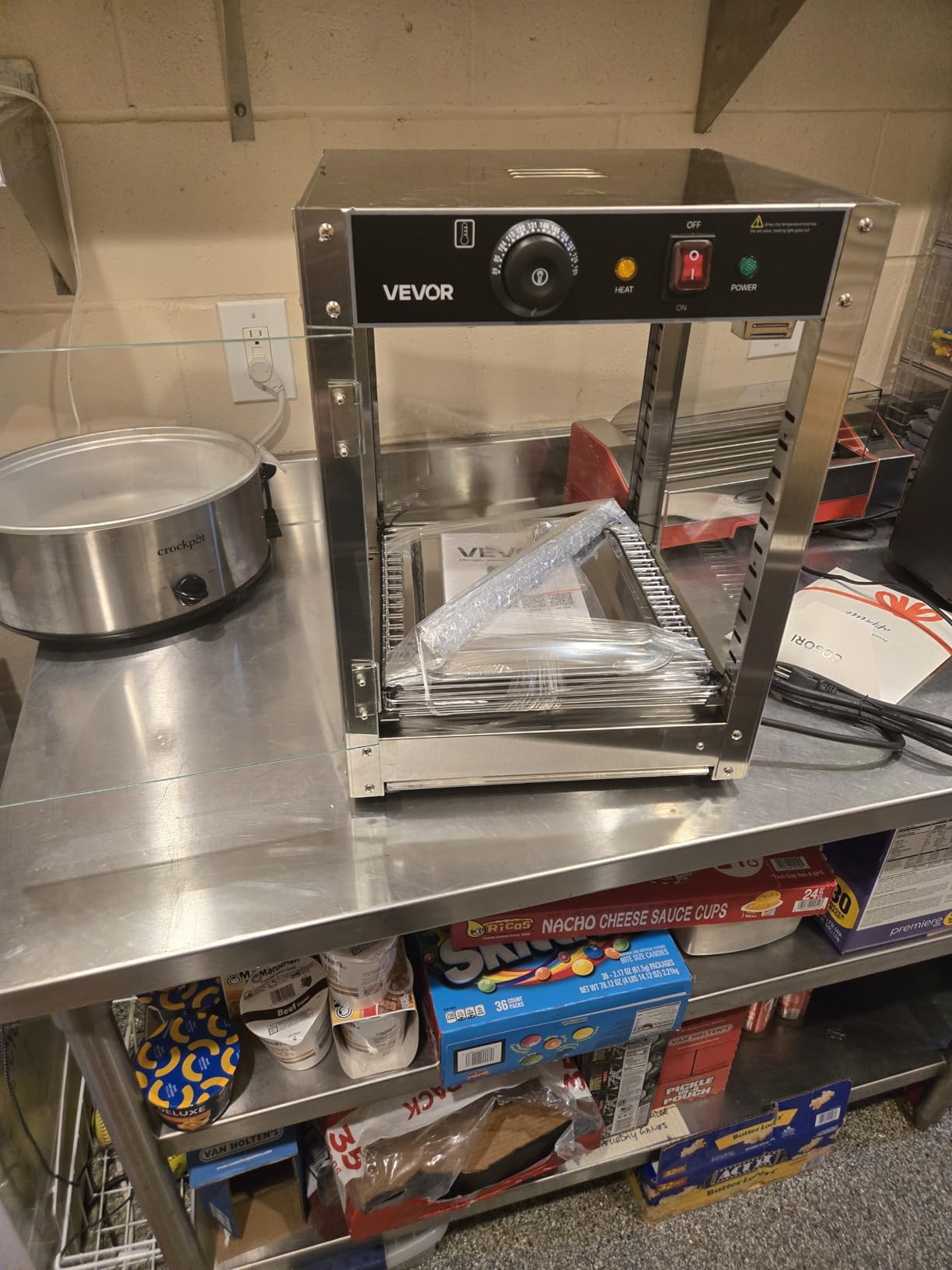 VEVOR 3-Tier Commercial Food Warmer Display, 800W Food Display Warmer with LED Light, Adjustable Shelf and Stainless Steel Frame, 86℉~185℉ Air Heating, 34L for Hamburger, Pizza, Bread, Fried Chicken customer photo 2