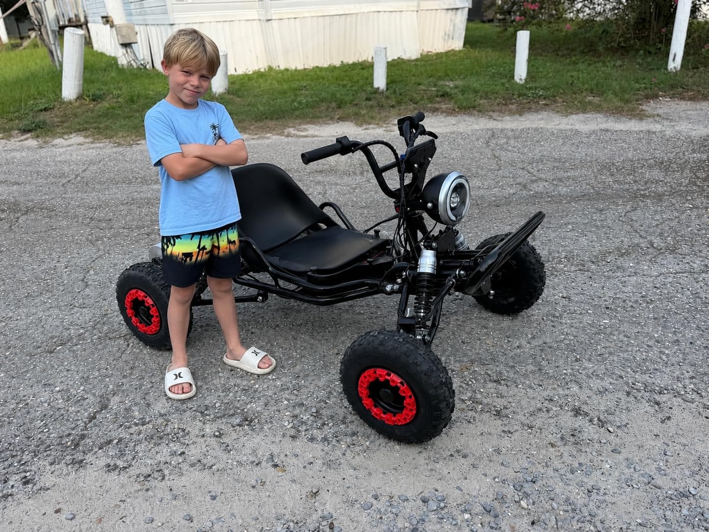 Gas Power Go Kart, 2000W Motor Go Kart for Adults & Kids with Premium Steel Tubular Frame, 3 Speed Off-Road Kart with 8'' Off-Road Tires, Hydraulic/Rear Disc Brake, Up to 30MPH customer photo 2