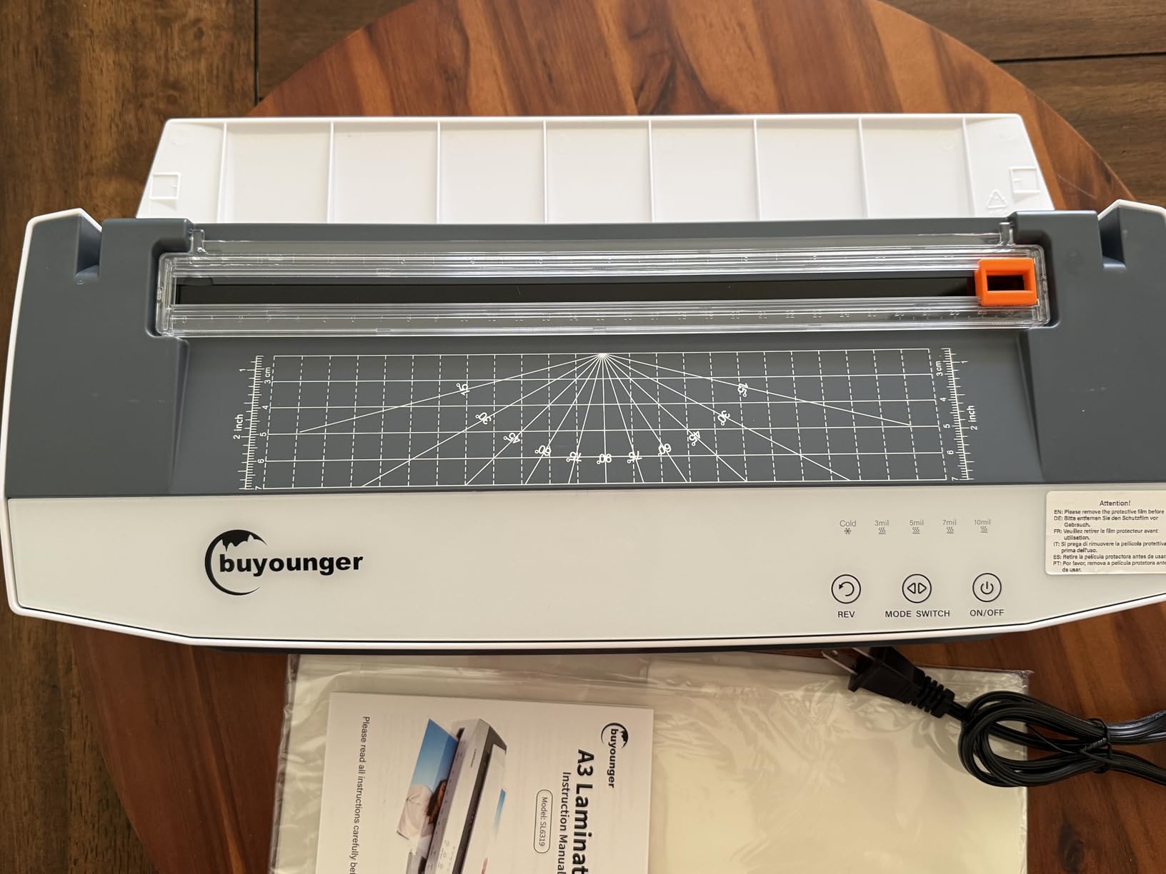 Buyounger 3-10mil Commercial Laminator, 4-Roller 13 Inch Set with 50 Sheets | 1000mm/min Speed, 1 Min Warmup, REV Auto Reverse Jam Free, Hot Cold Modes, NTC Temp Control, All-in-1 for Office School Home customer photo 1
