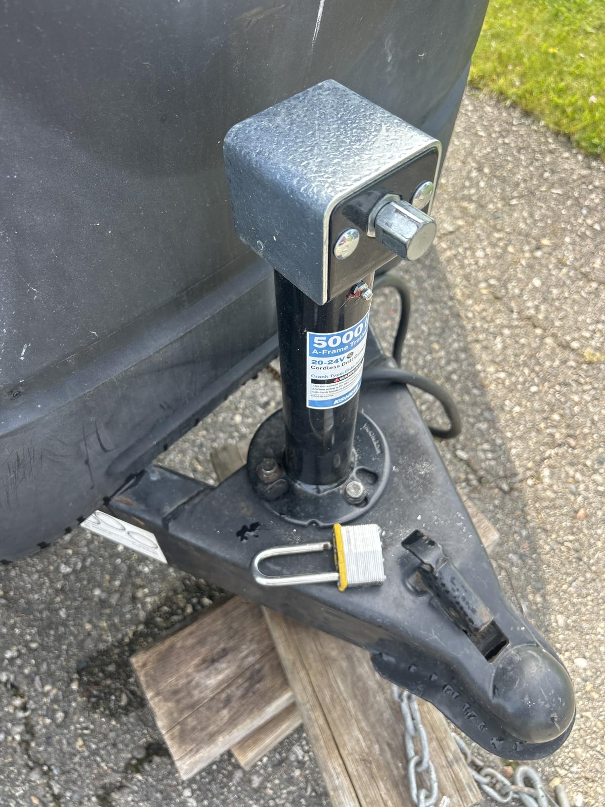 Kohree 5000 lbs Trailer Jack, 20-24V Electric Drill Operated Fast Lifting, Adjustable Drop Leg, 25