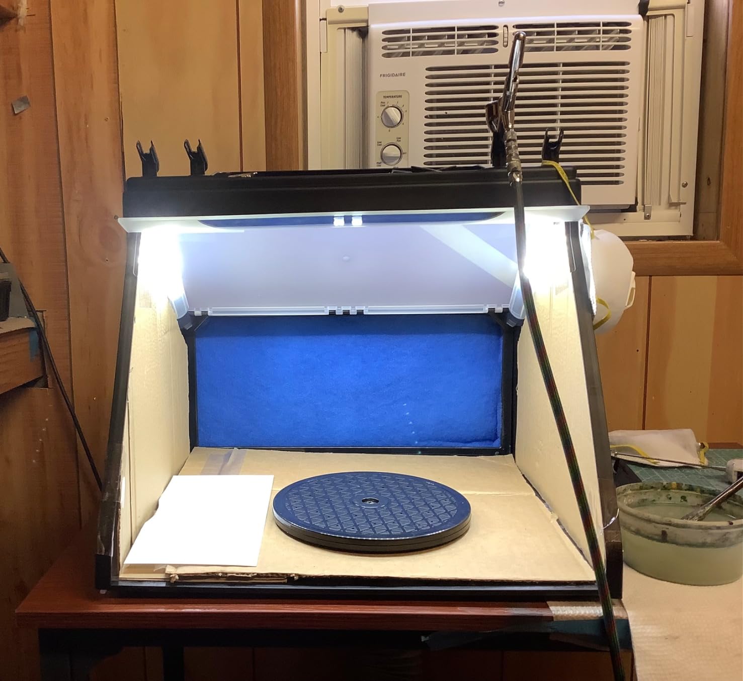 Master Airbrush Portable Airbrush Spray Booth Kit with Exhaust Fan, LED Light, Turntable & Extension Hose, 16.5